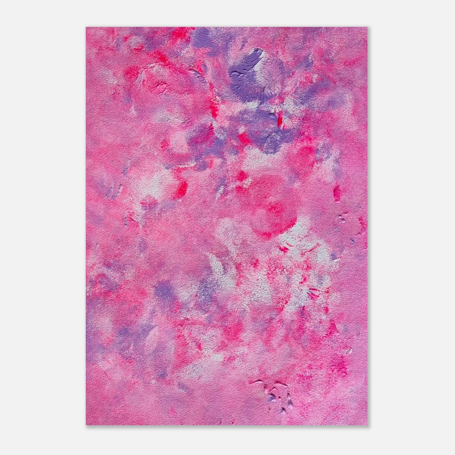 pink and purple, Feel good one of one-of-a-kind colorful abstract art poster created from an original painting by up-and-coming scandinavian artist Jeanette Haga as decor in a modern home