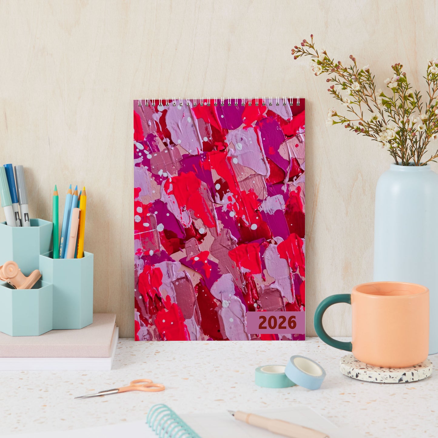 Abstract art wall calendars 2026 A3