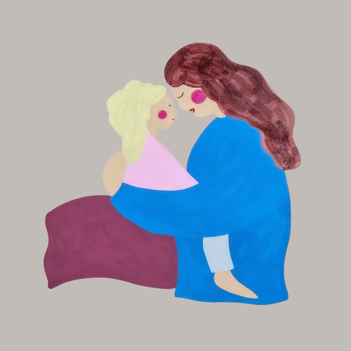 A Mother's Love Grey Vertical - Canvas Print