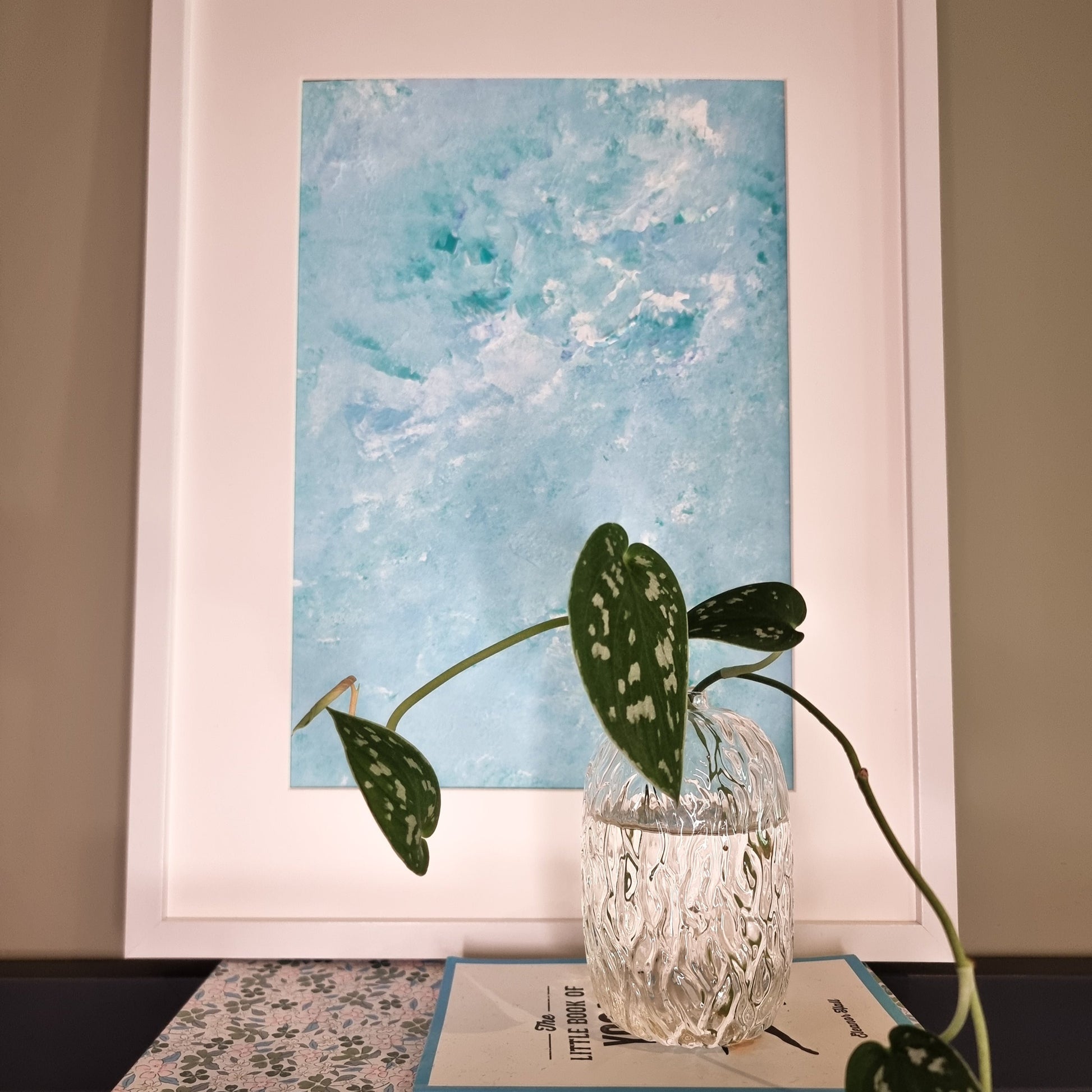turquoise and abstract, Feel good one of one-of-a-kind colorful original abstract art created by up-and-coming artist Jeanette Haga as decor for modern homes
