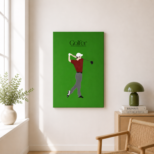 Green Golfer - Canvas Print