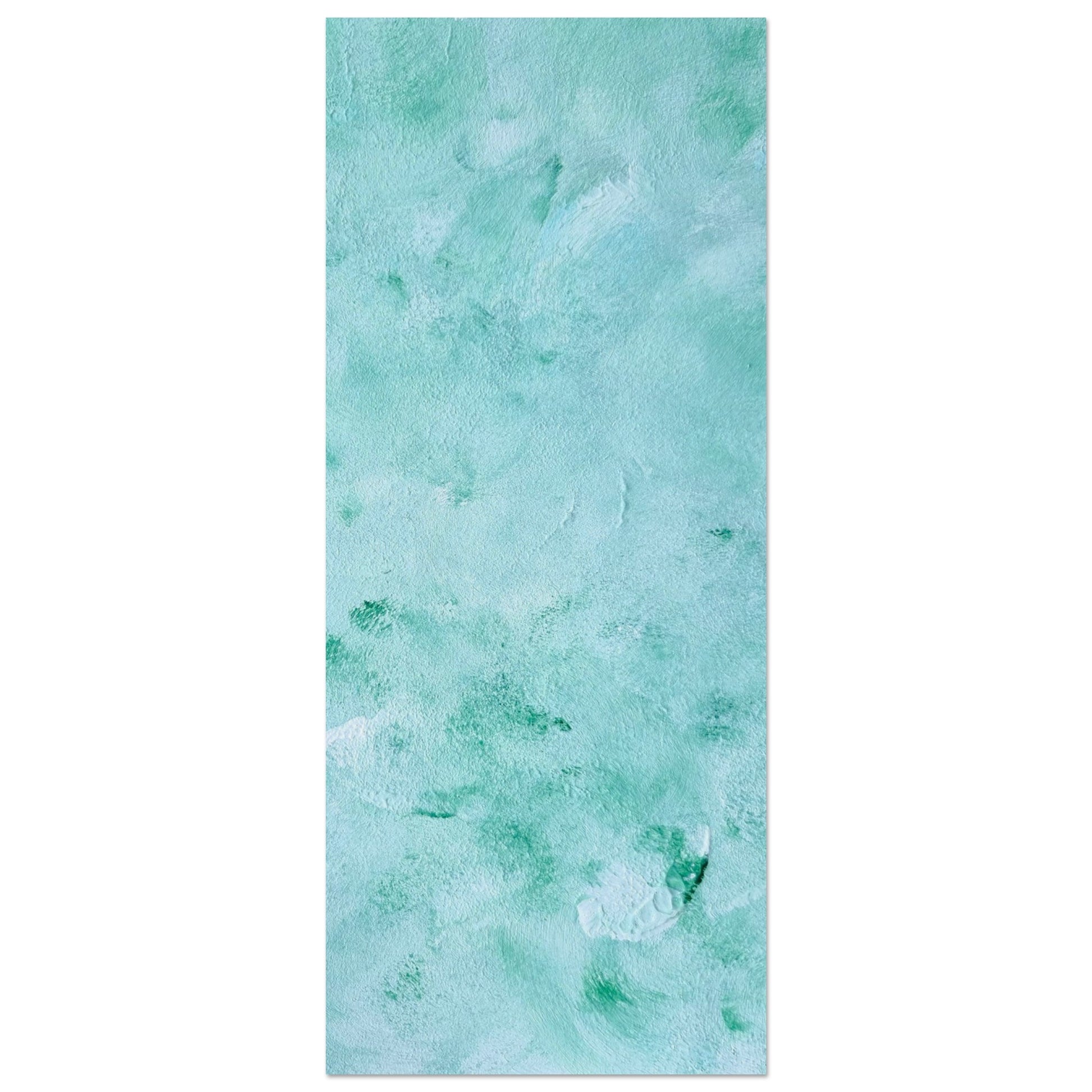 mint, green Feel good one of one-of-a-kind colorful art poster based on original abstract art created by up-and-coming artist Scandinavian Jeanette Haga as decor for modern home on a white wall
