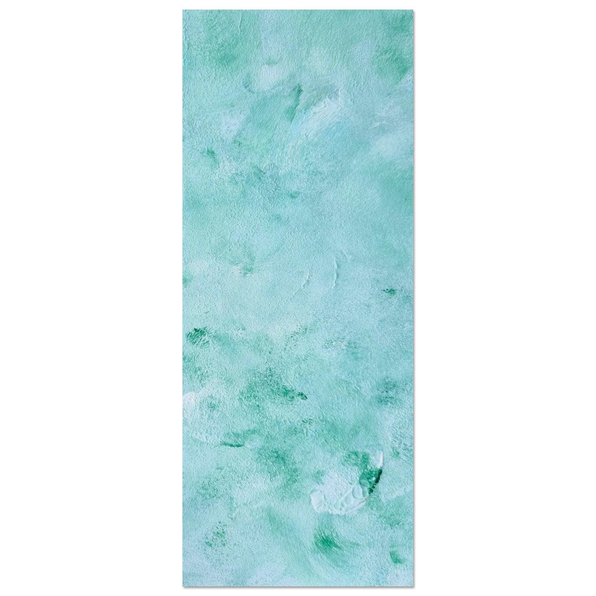 mint, green Feel good one of one-of-a-kind colorful art poster based on original abstract art created by up-and-coming artist Scandinavian Jeanette Haga as decor for modern home on a white wall