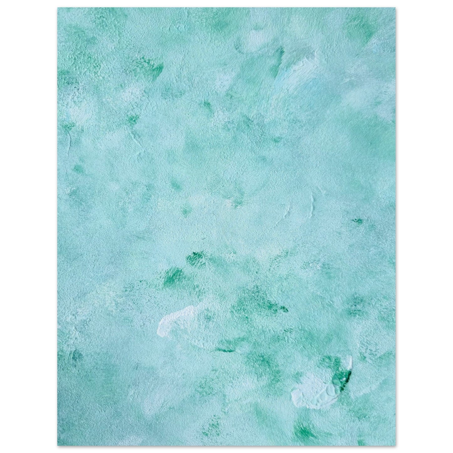 mint, green Feel good one of one-of-a-kind colorful art poster based on original abstract art created by up-and-coming artist Scandinavian Jeanette Haga as decor for modern home on a white wall