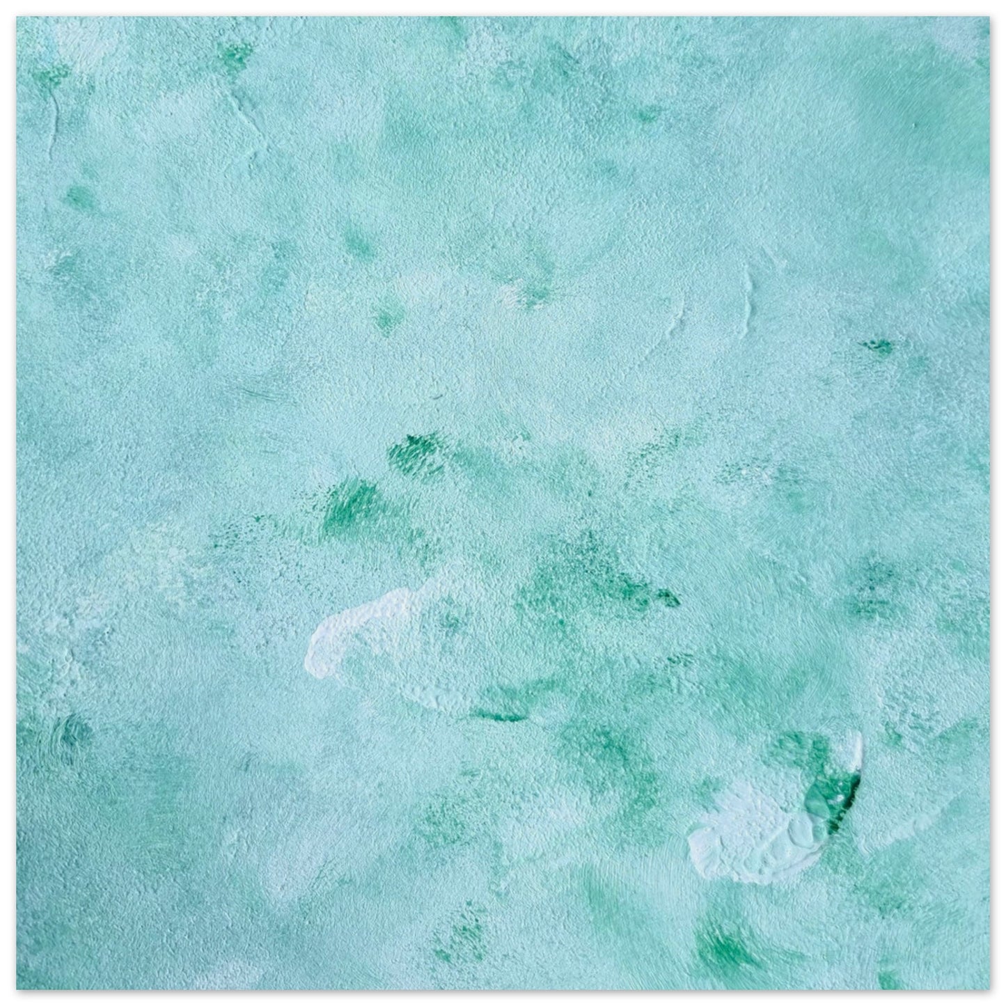 mint, green Feel good one of one-of-a-kind colorful art poster based on original abstract art created by up-and-coming artist Scandinavian Jeanette Haga as decor for modern home on a white wall