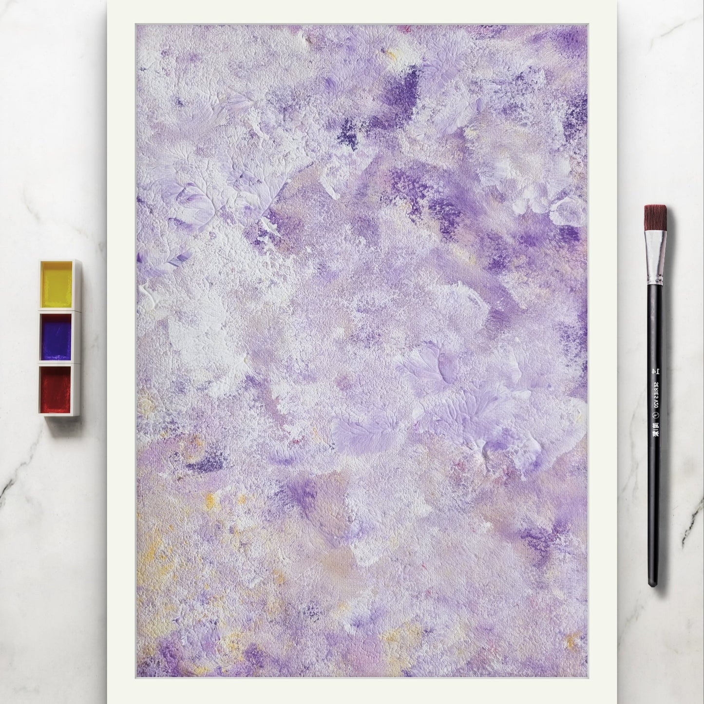 purple and yellow abstract, Feel good one of one-of-a-kind colorful original abstract art created by up-and-coming Scandinavian artist Jeanette Haga as decor for modern homes