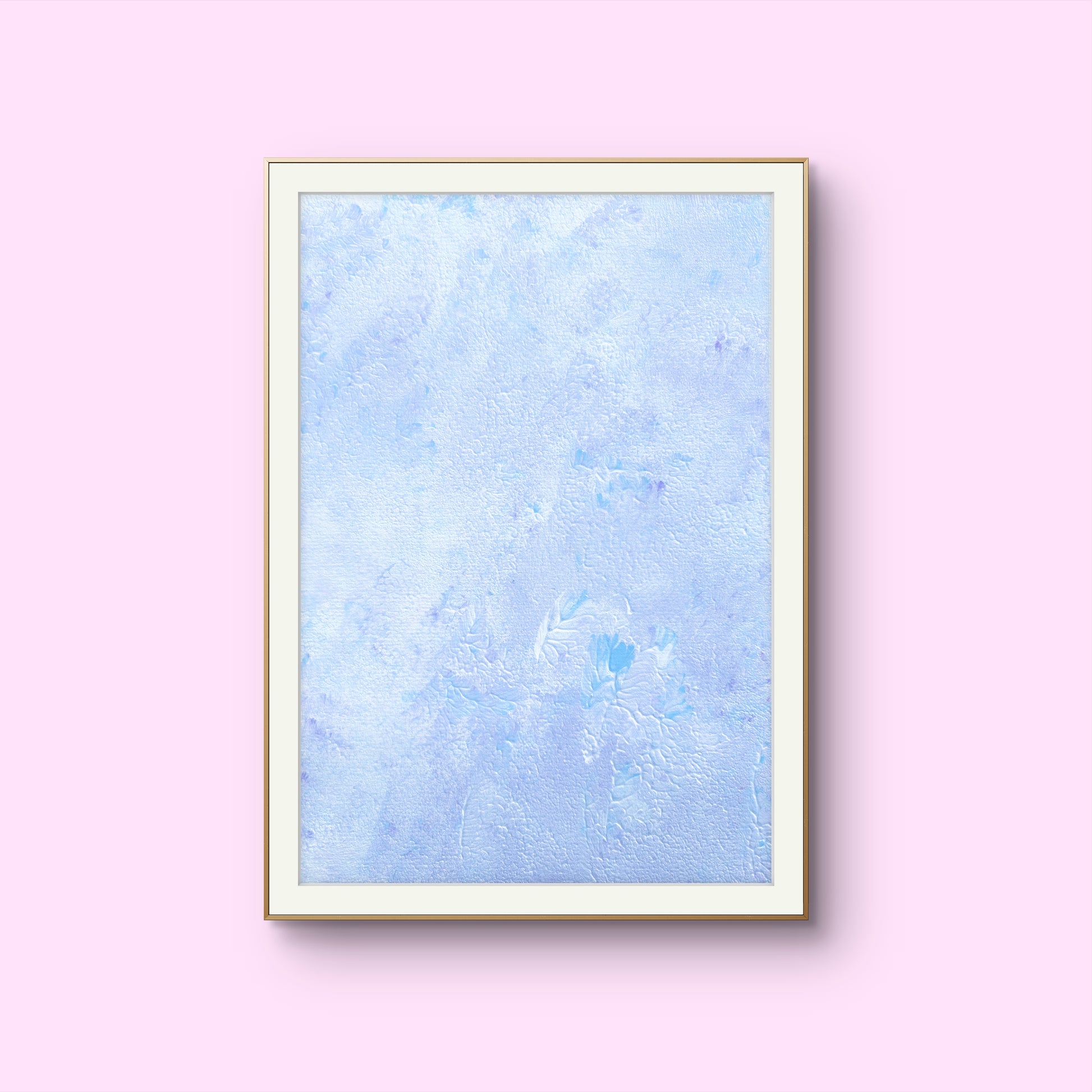 Pastel blue, Feel good one-of-a-kind colorful abstract art poster created from an original painting by up-and-coming scandinavian artist Jeanette Haga as decor in a modern home