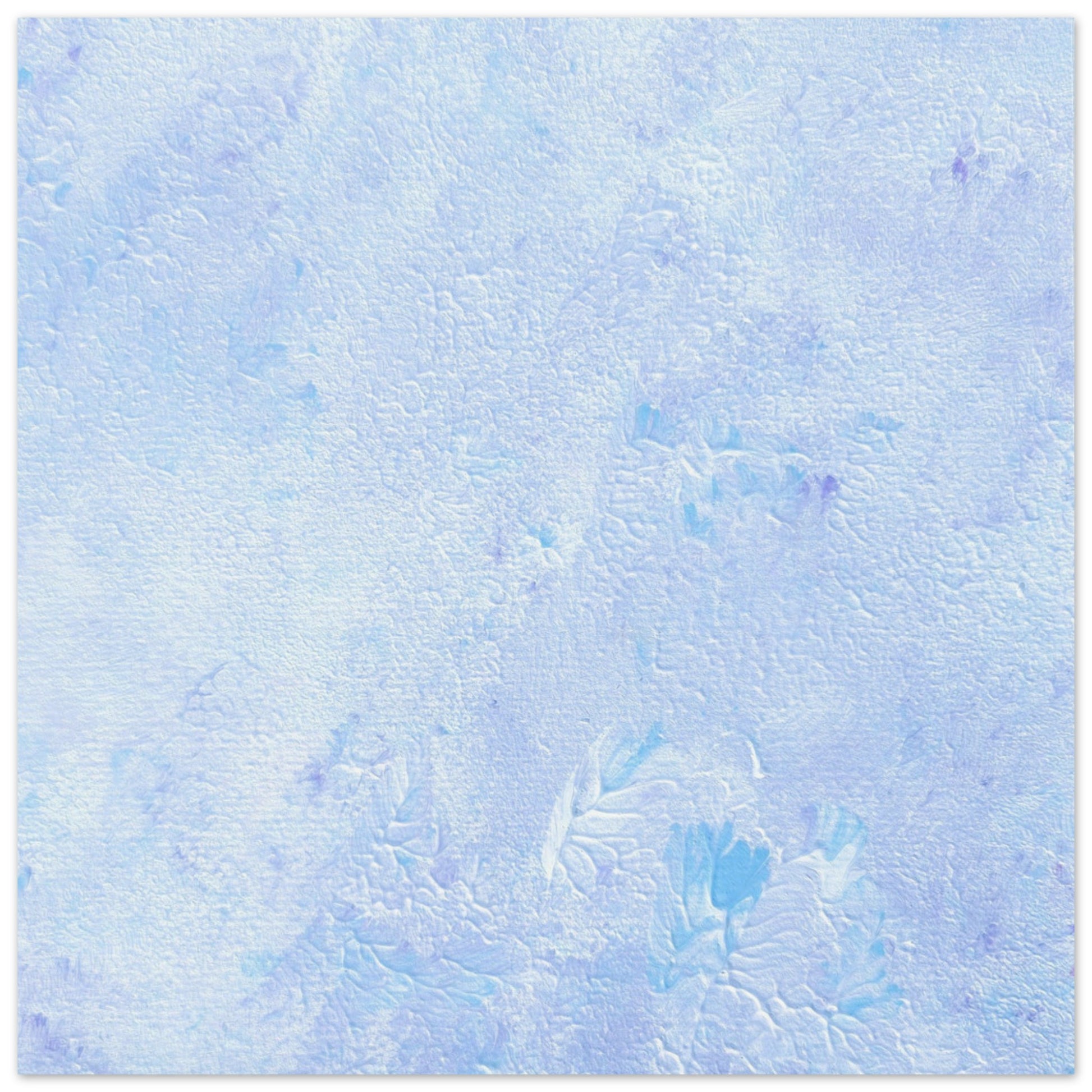 Pastel blue, Feel good one-of-a-kind colorful abstract art poster created from an original painting by up-and-coming scandinavian artist Jeanette Haga as decor hanging vertically on a white wall