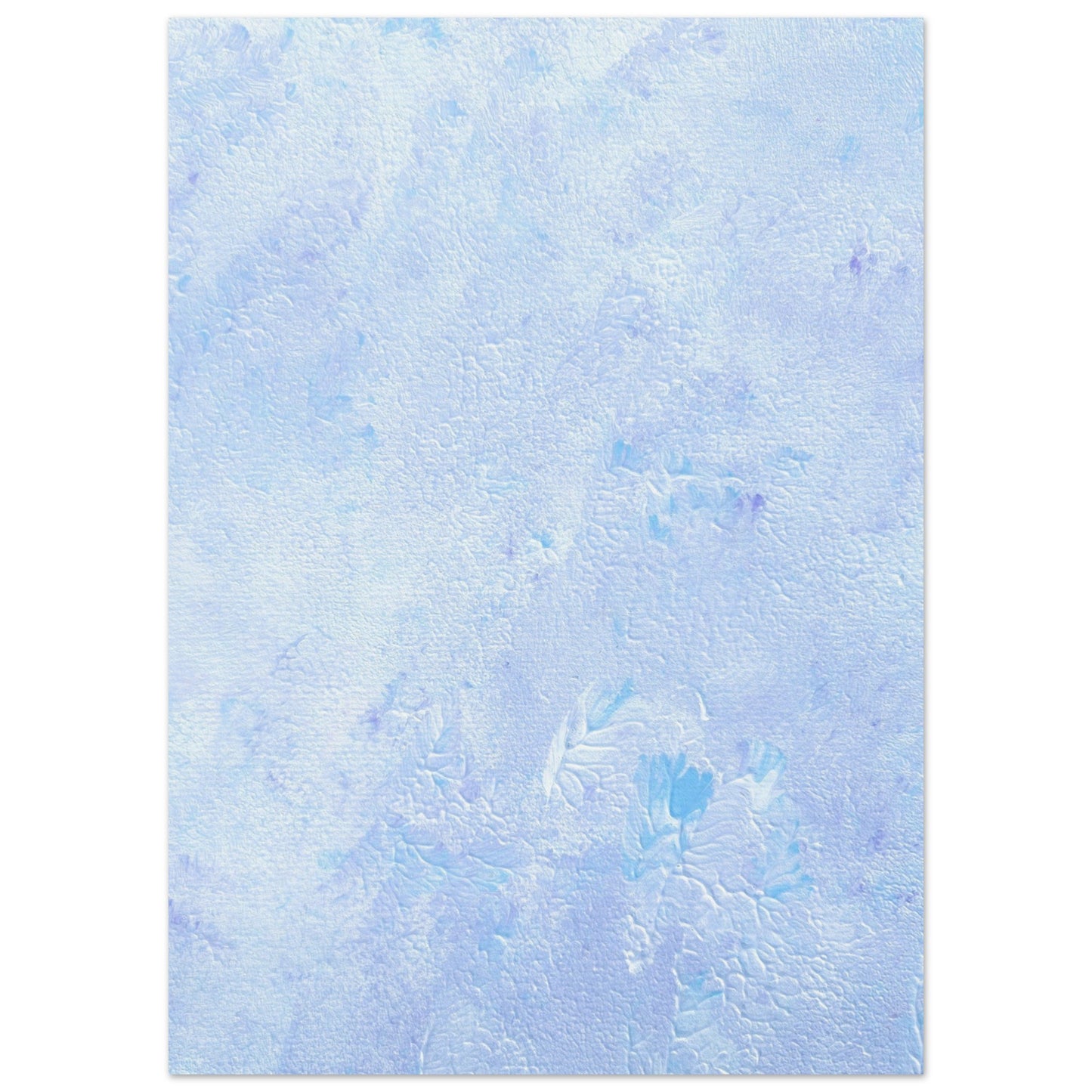 Pastel blue, Feel good one-of-a-kind colorful abstract art poster created from an original painting by up-and-coming scandinavian artist Jeanette Haga as decor hanging vertically on a white wall