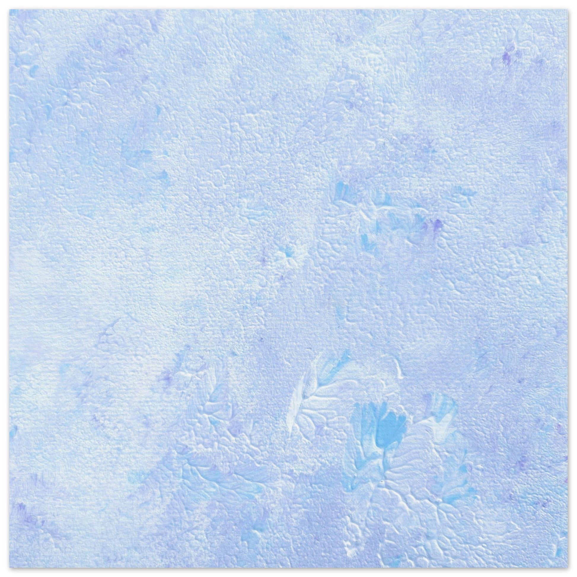 Pastel blue, Feel good one-of-a-kind colorful abstract art poster created from an original painting by up-and-coming scandinavian artist Jeanette Haga as decor hanging vertically on a white wall