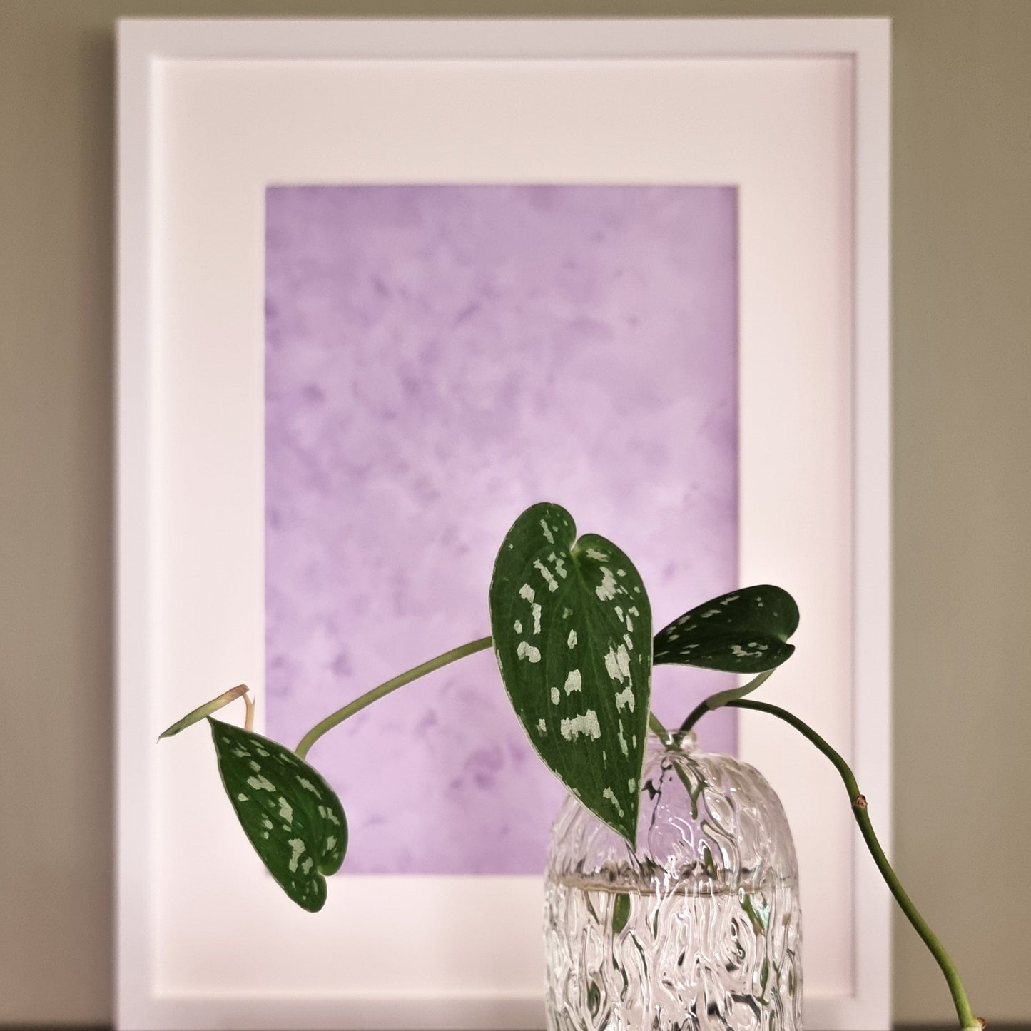 Purple, Feel good one of one-of-a-kind colorful original abstract art created by up-and-coming scandinavian artist Jeanette Haga as decor in a modern home