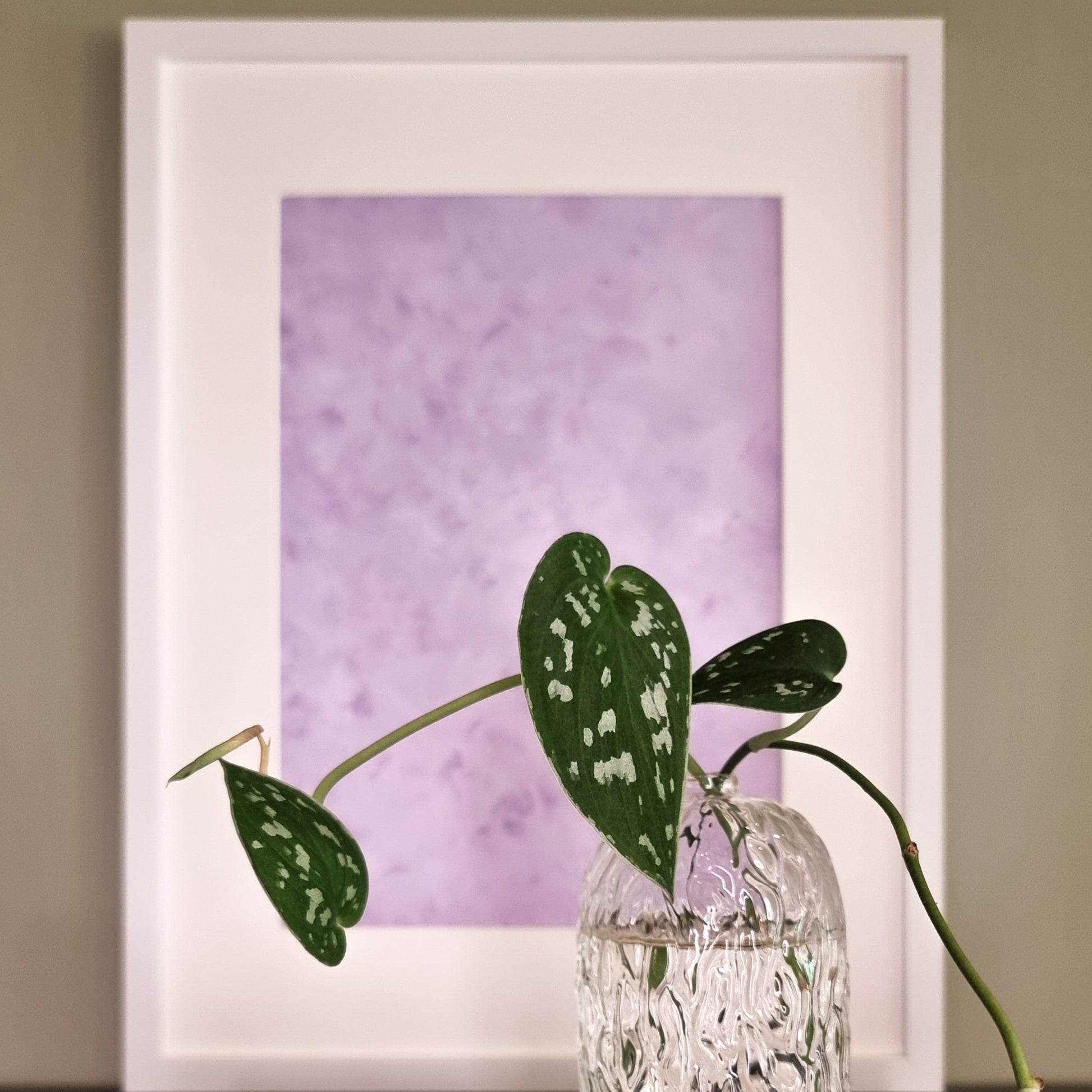 Purple, Feel good one of one-of-a-kind colorful original abstract art created by up-and-coming scandinavian artist Jeanette Haga as decor in a modern home