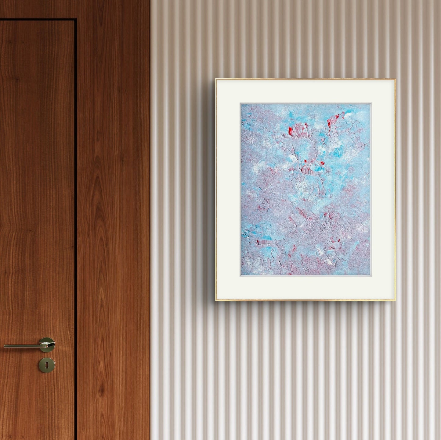 turqouise_white_and_red, Feel good one of one-of-a-kind colorful original abstract art created by up-and-coming artist Jeanette Haga as decor for modern homes
