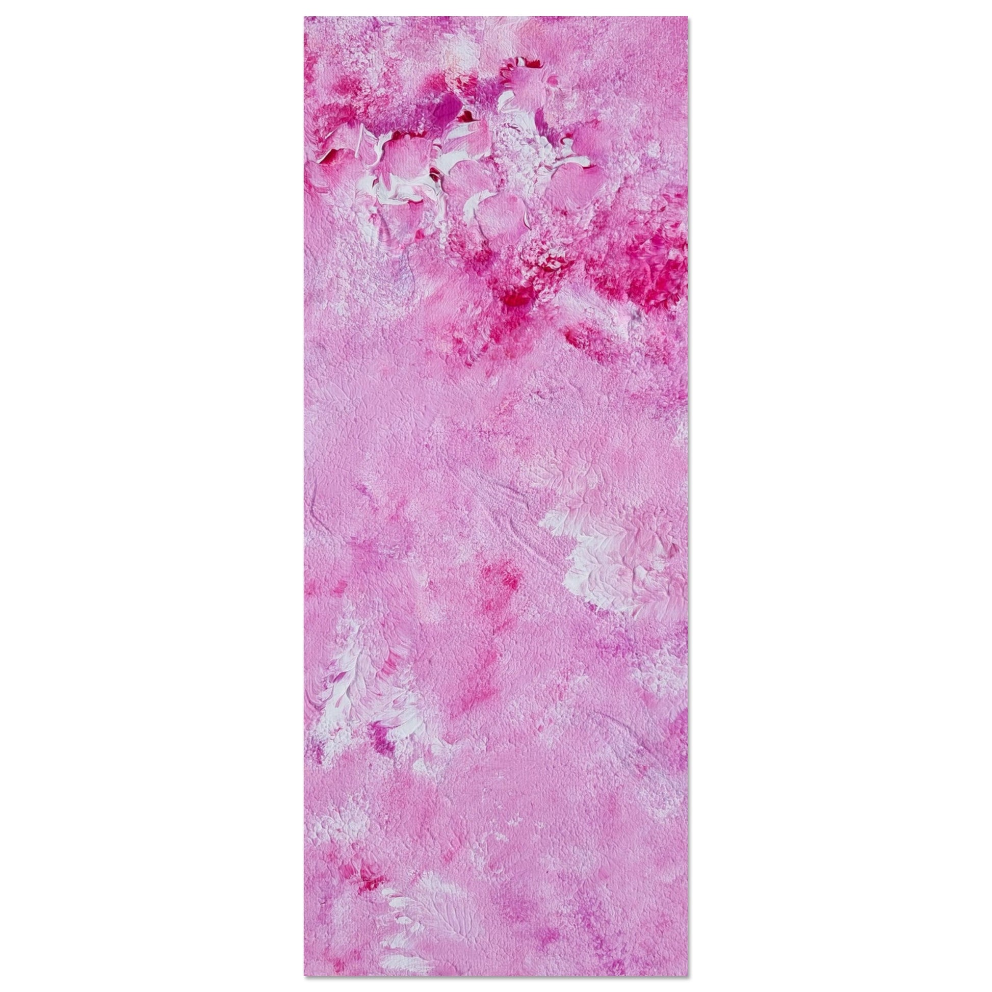 Vibrant Red and white Feel good one of one-of-a-kind colorful art poster based on original abstract art created by up-and-coming artist Scandinavian Jeanette Haga as decor for modern home on a white wall