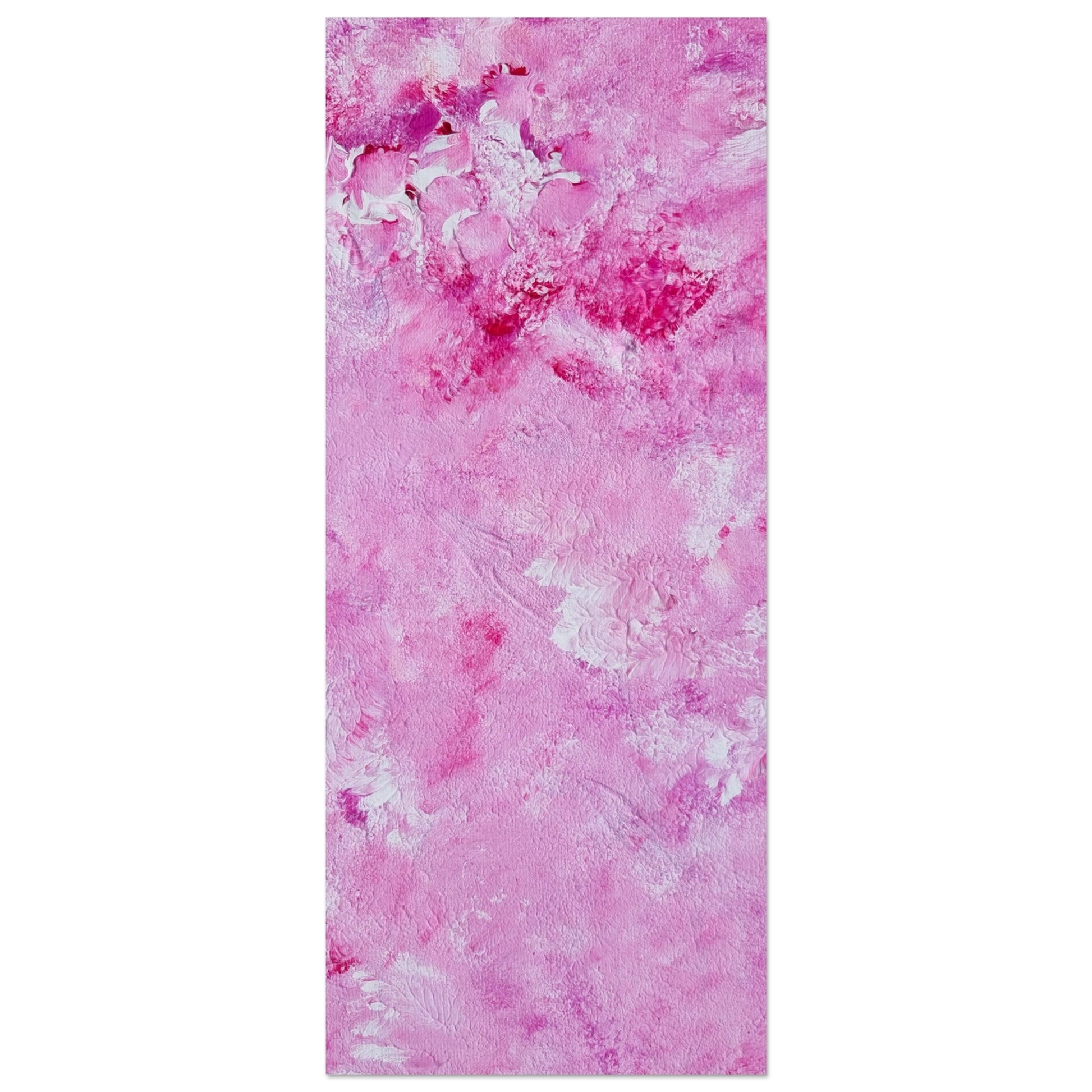 Vibrant Red and white Feel good one of one-of-a-kind colorful art poster based on original abstract art created by up-and-coming artist Scandinavian Jeanette Haga as decor for modern home on a white wall