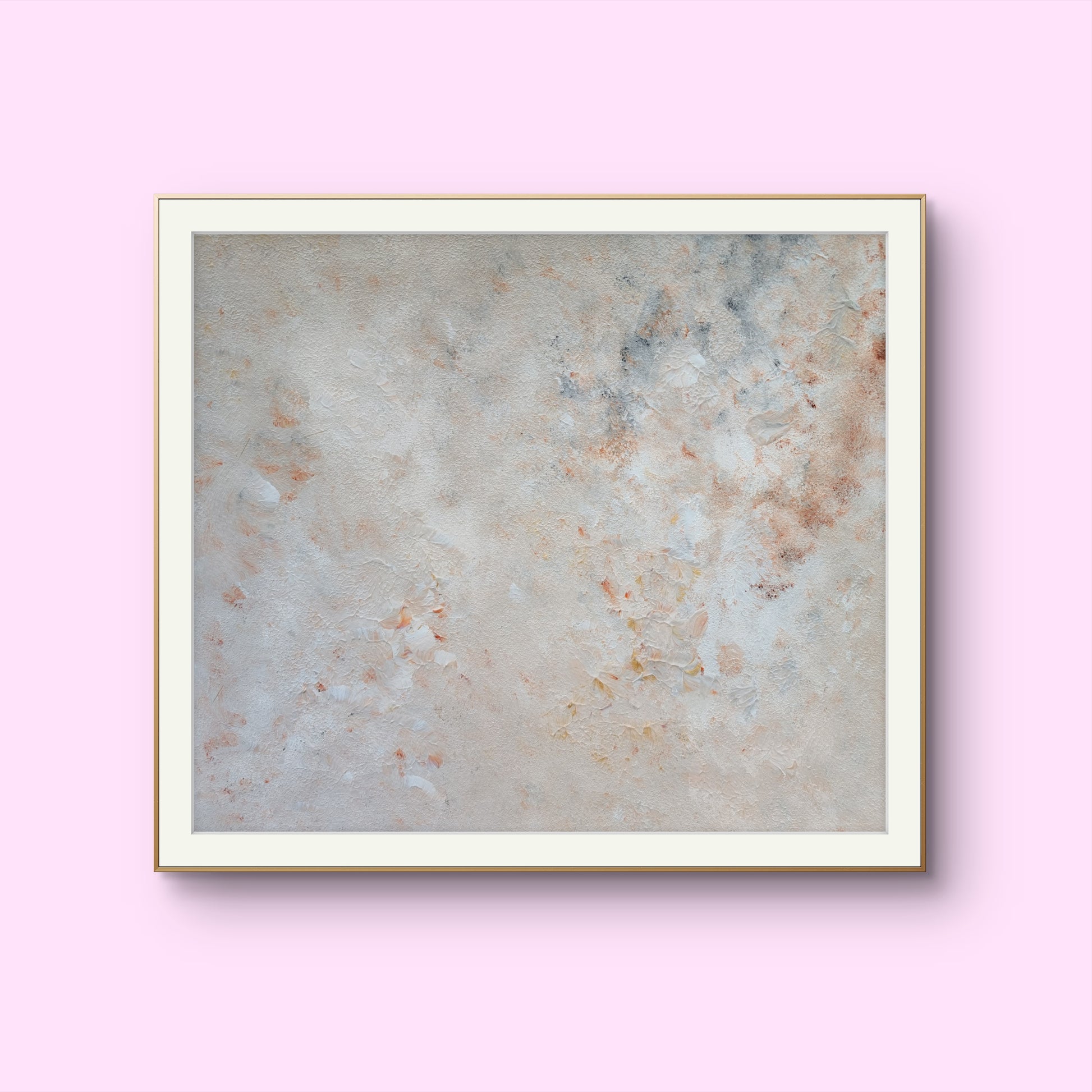 beige, brown and gold, Feel good one of one-of-a-kind colorful original abstract art created by up-and-coming artist Jeanette Haga as decor for modern home