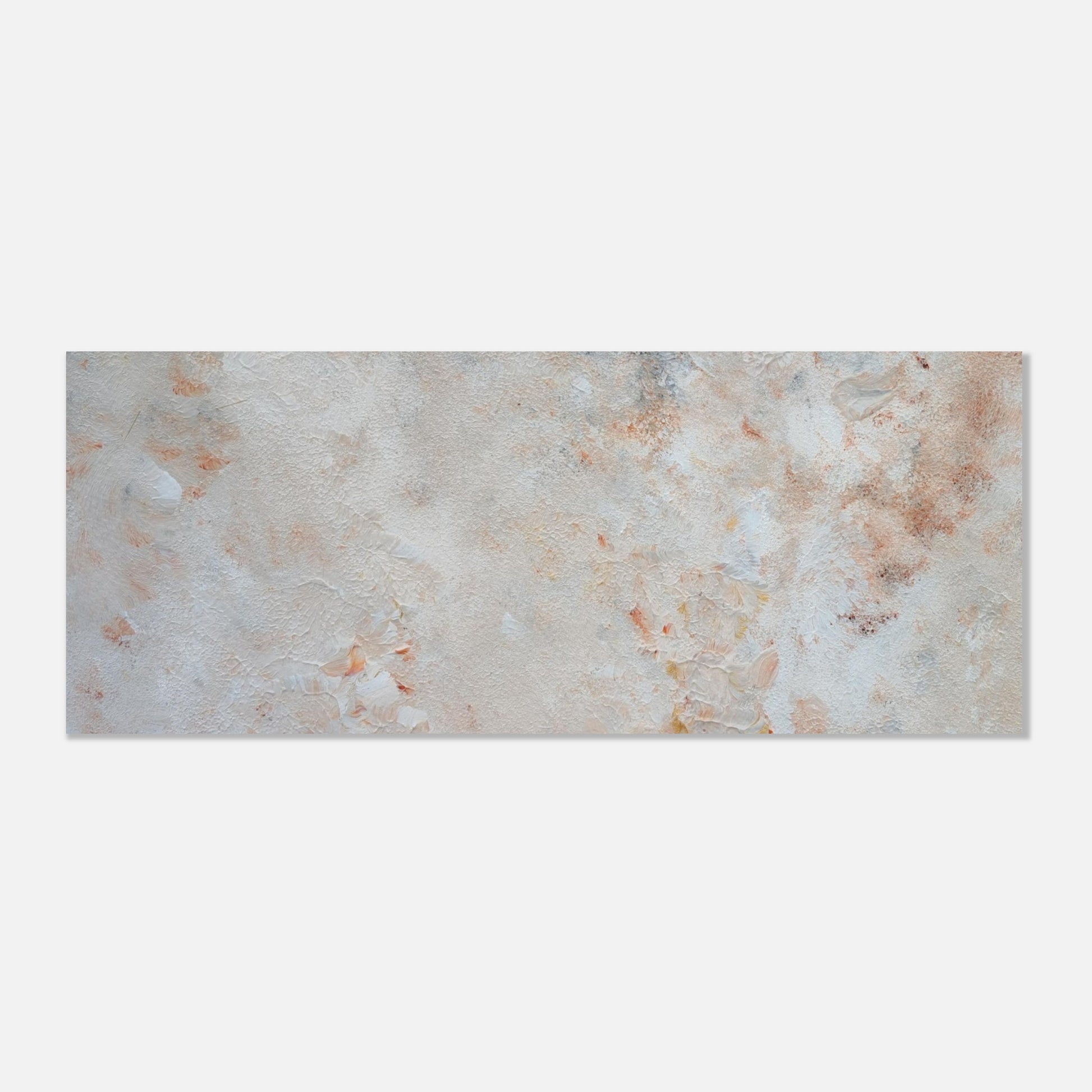 beige, brown and gold, Feel good one of one-of-a-kind colorful art poster based on original abstract art created by up-and-coming artist Jeanette Haga as decor for modern home on a white wall