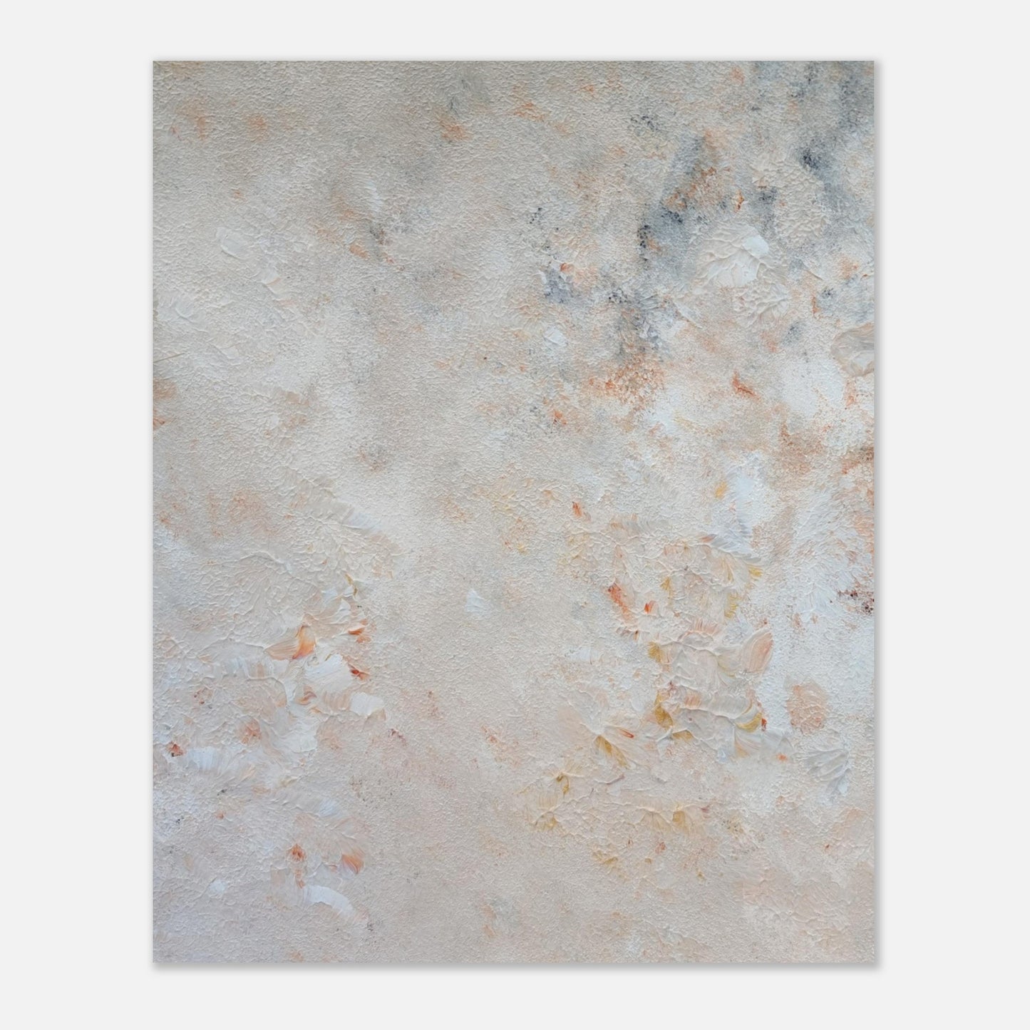 beige, brown and gold, Feel good one of one-of-a-kind colorful art poster based on original abstract art created by up-and-coming artist Jeanette Haga as decor for modern home on a white wall