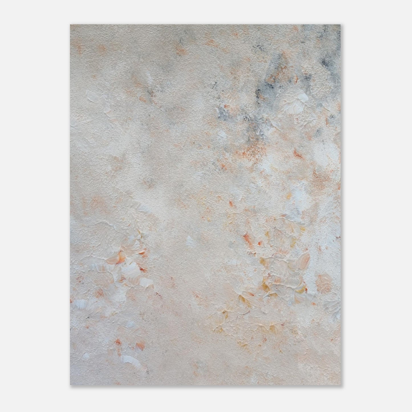 beige, brown and gold, Feel good one of one-of-a-kind colorful art poster based on original abstract art created by up-and-coming artist Jeanette Haga as decor for modern home on a white wall