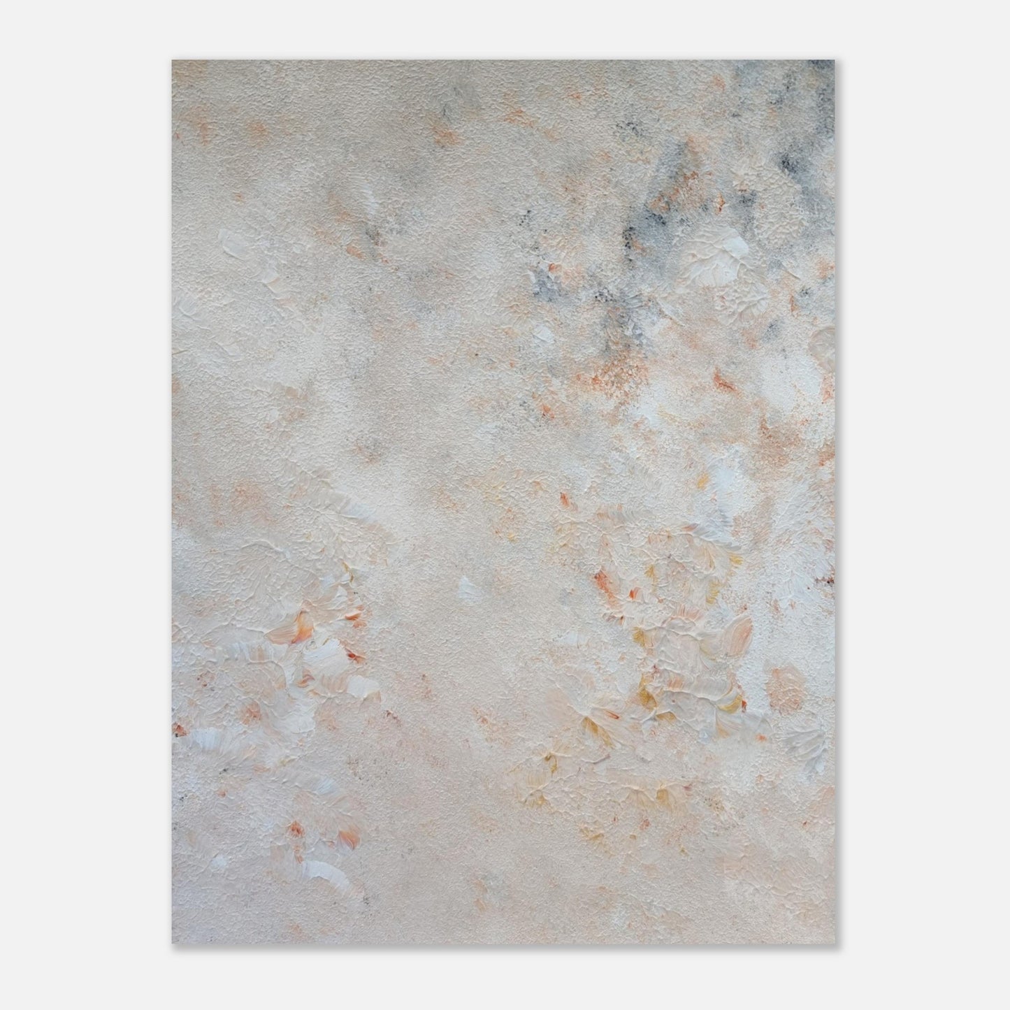 beige, brown and gold, Feel good one of one-of-a-kind colorful art poster based on original abstract art created by up-and-coming artist Jeanette Haga as decor for modern home on a white wall