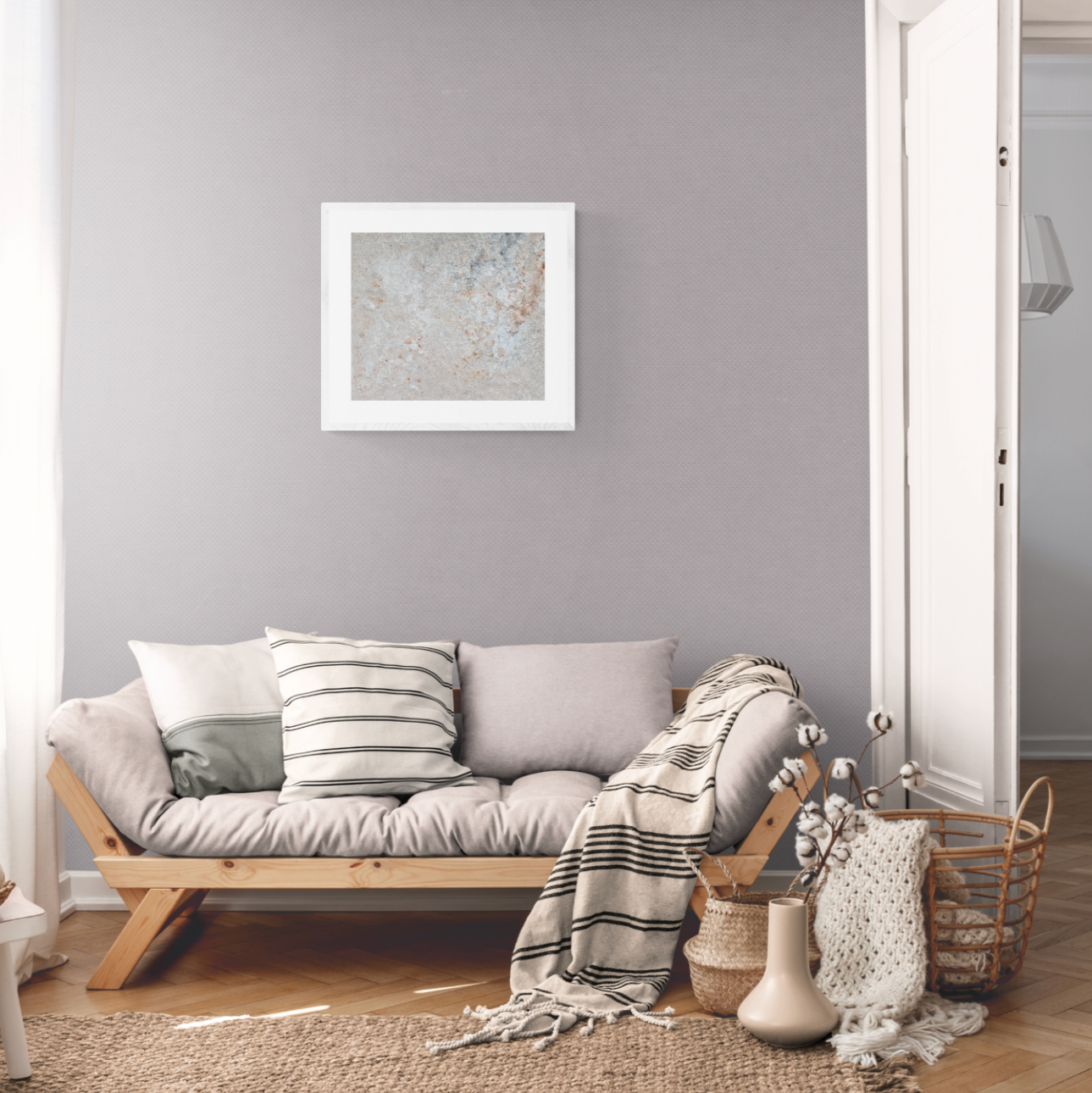 Beige, black and brown, Feel good one of one-of-a-kind colorful original abstract art created by up-and-coming artist Jeanette Haga as decor for modern homes