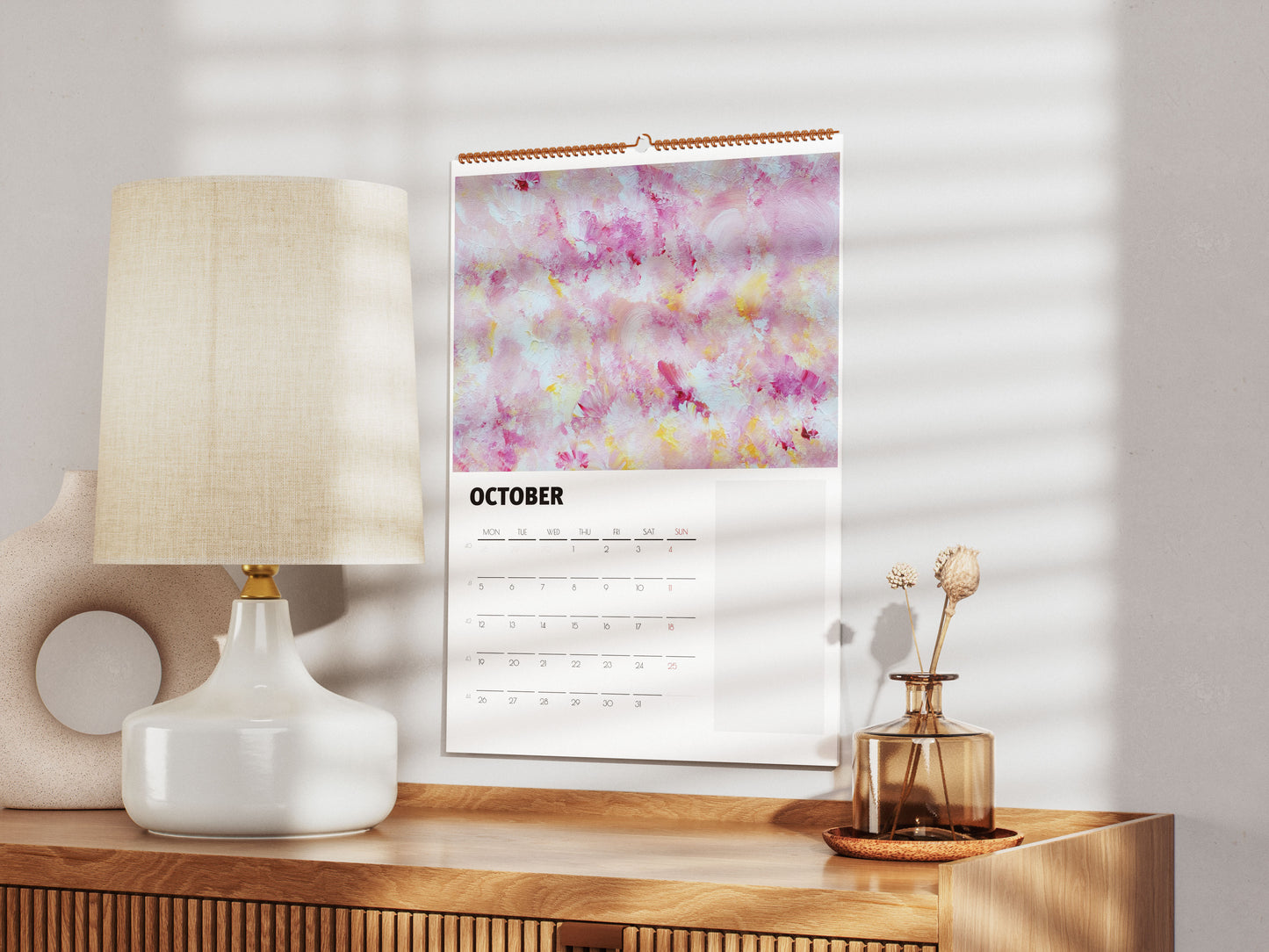Abstract art wall calendars 2026 A3