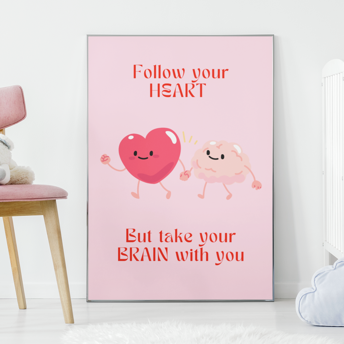 Feel good pastel pink digital art created by up and coming scandinavian artist Jeanette Haga as decor for modern homes