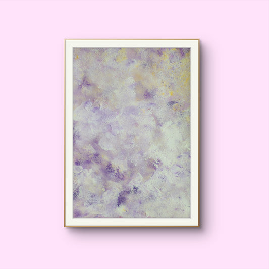 purple and yellow abstract, Feel good one of one-of-a-kind colorful original abstract art created by up-and-coming Scandinavian artist Jeanette Haga as decor for modern homes