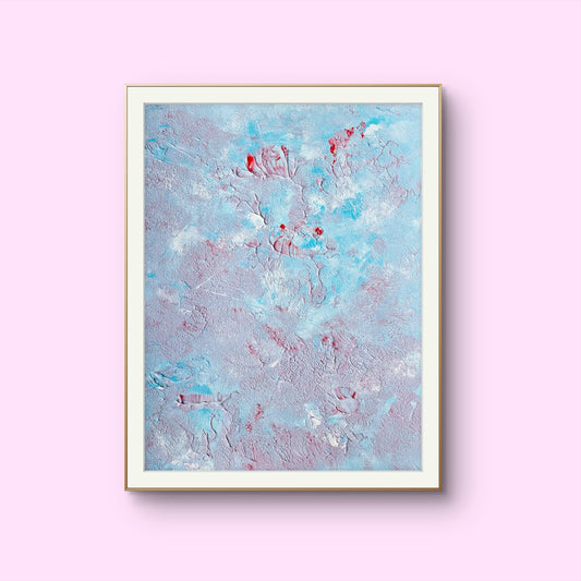 turqouise_white_and_red, Feel good one of one-of-a-kind colorful original abstract art created by up-and-coming artist Jeanette Haga as decor for modern homes