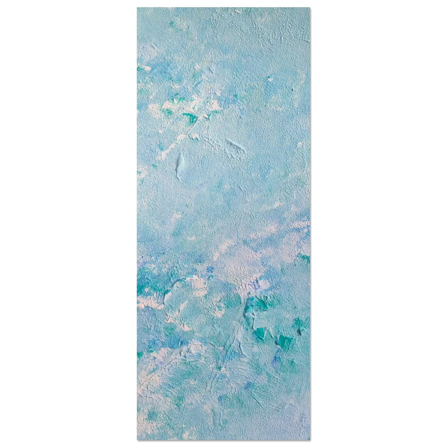 turquoise, Feel good one of one-of-a-kind colorful art poster based on original abstract art created by up-and-coming artist Scandinavian Jeanette Haga as decor for modern home on a white wall