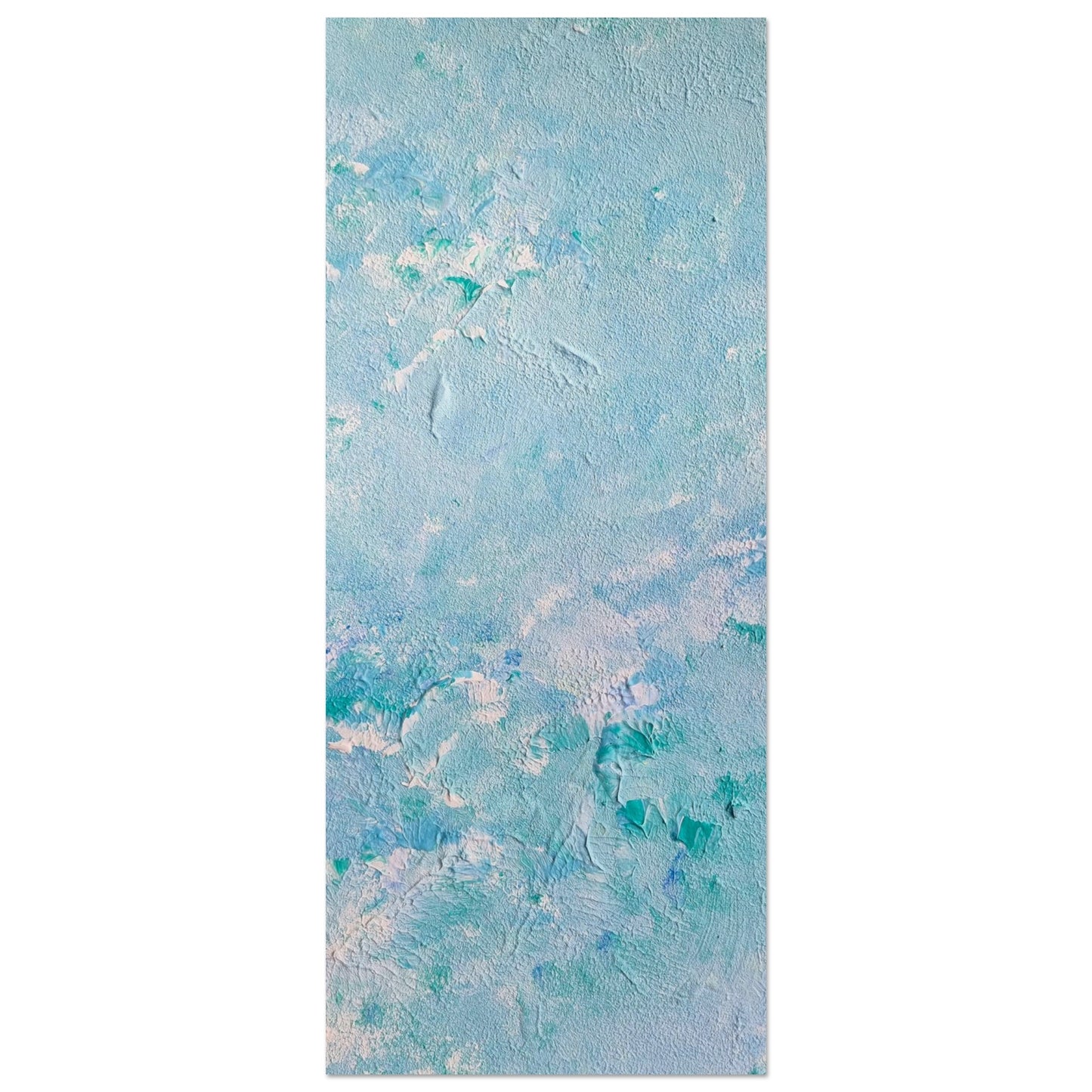 turquoise, Feel good one of one-of-a-kind colorful art poster based on original abstract art created by up-and-coming artist Scandinavian Jeanette Haga as decor for modern home on a white wall
