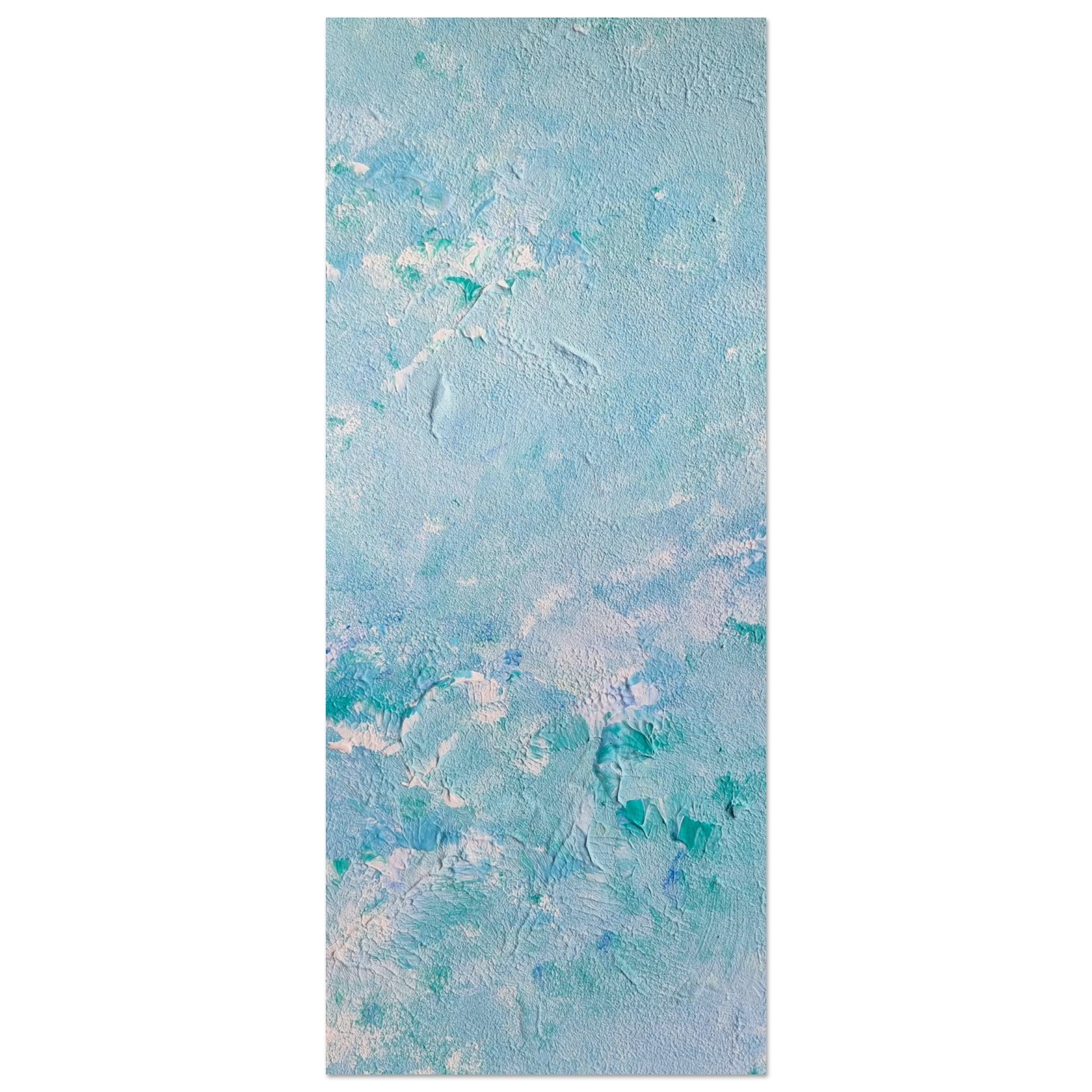 turquoise, Feel good one of one-of-a-kind colorful art poster based on original abstract art created by up-and-coming artist Scandinavian Jeanette Haga as decor for modern home on a white wall