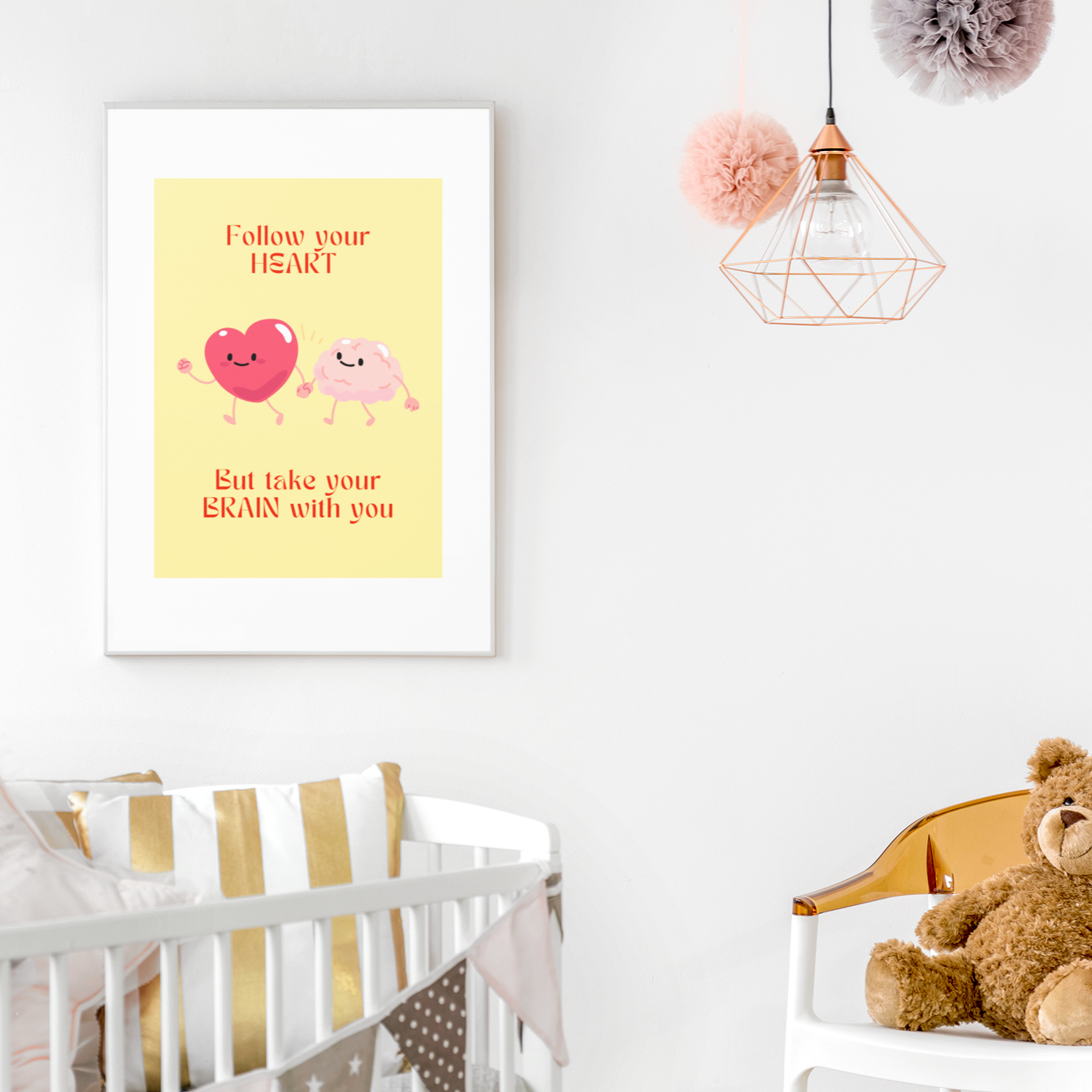 Feel good pastel pink digital art created by up and coming scandinavian artist Jeanette Haga as decor for modern homes