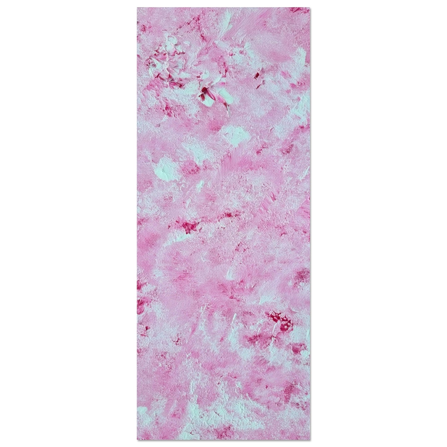 Red and white, Feel good one of one-of-a-kind colorful abstract art poster created from an original painting by up-and-coming scandinavian artist Jeanette Haga as decor in a modern home
