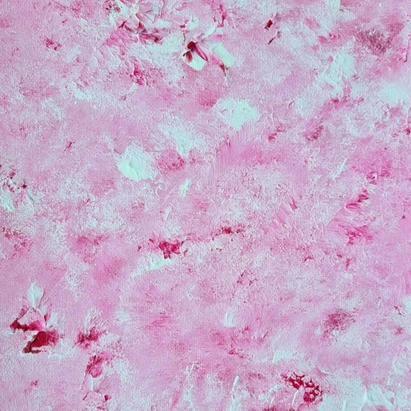 Vibrant Red and white Feel good one of one-of-a-kind colorful art poster based on original abstract art created by up-and-coming artist Scandinavian Jeanette Haga as decor for modern home on a white wall
