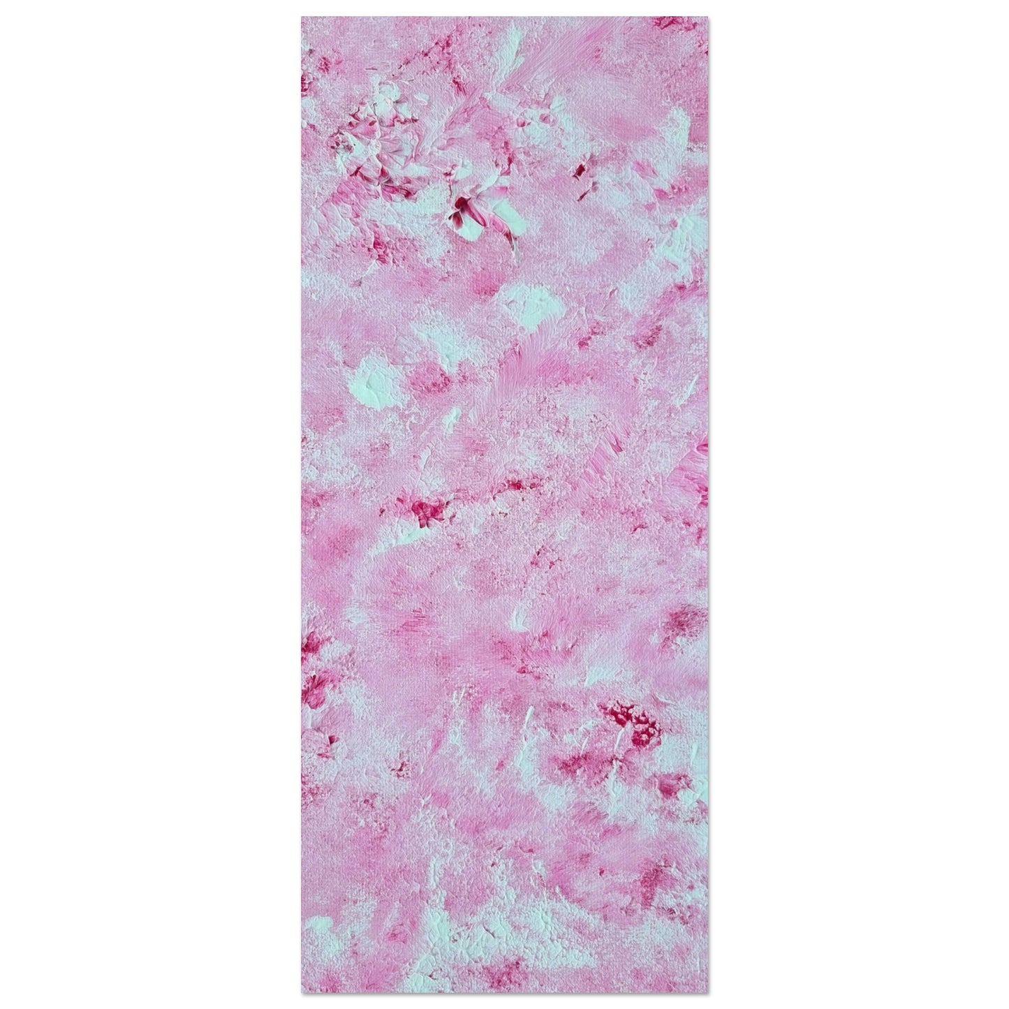 Red and white, Feel good one of one-of-a-kind colorful abstract art poster created from an original painting by up-and-coming scandinavian artist Jeanette Haga as decor in a modern home
