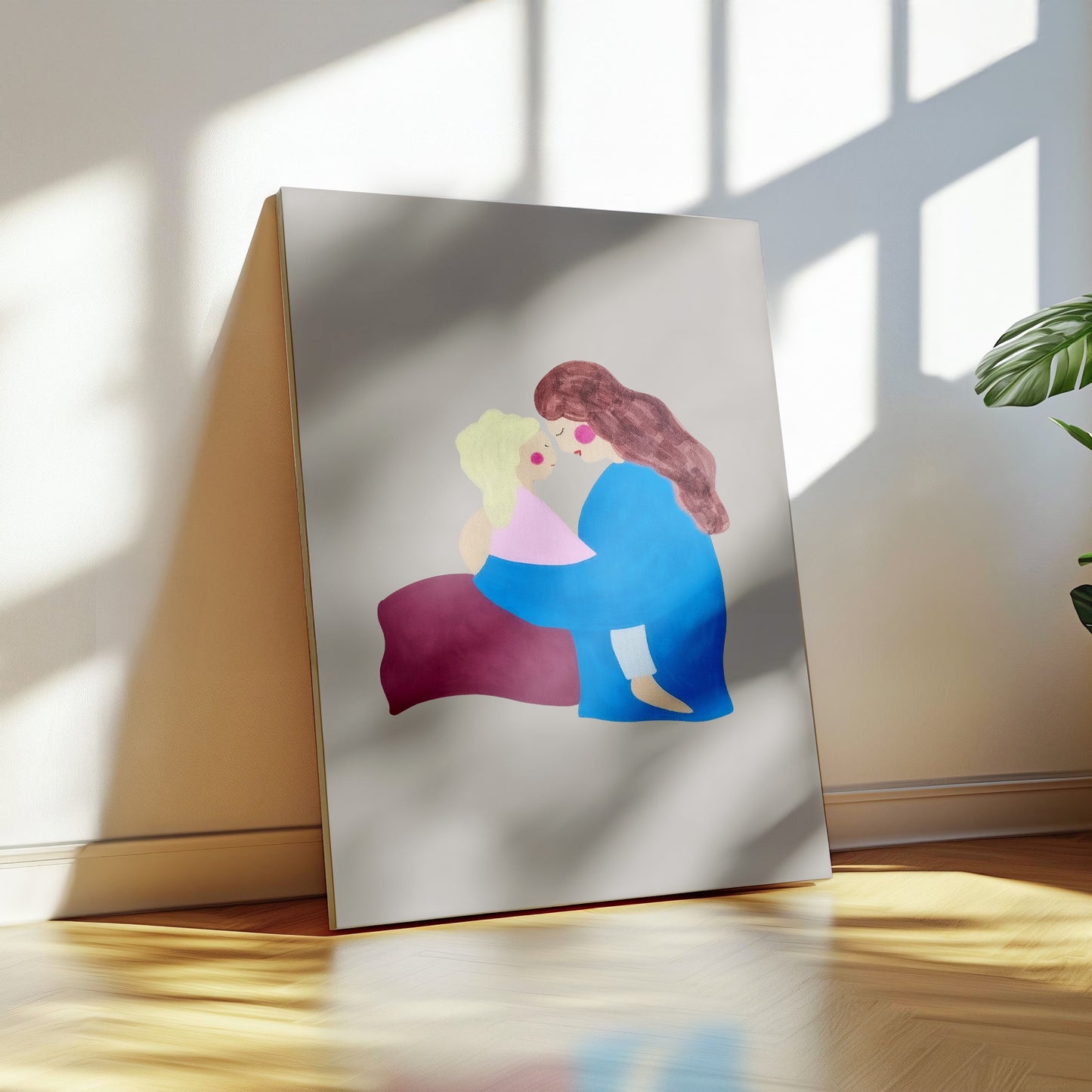 A Mother's Love Grey Vertical - Canvas Print