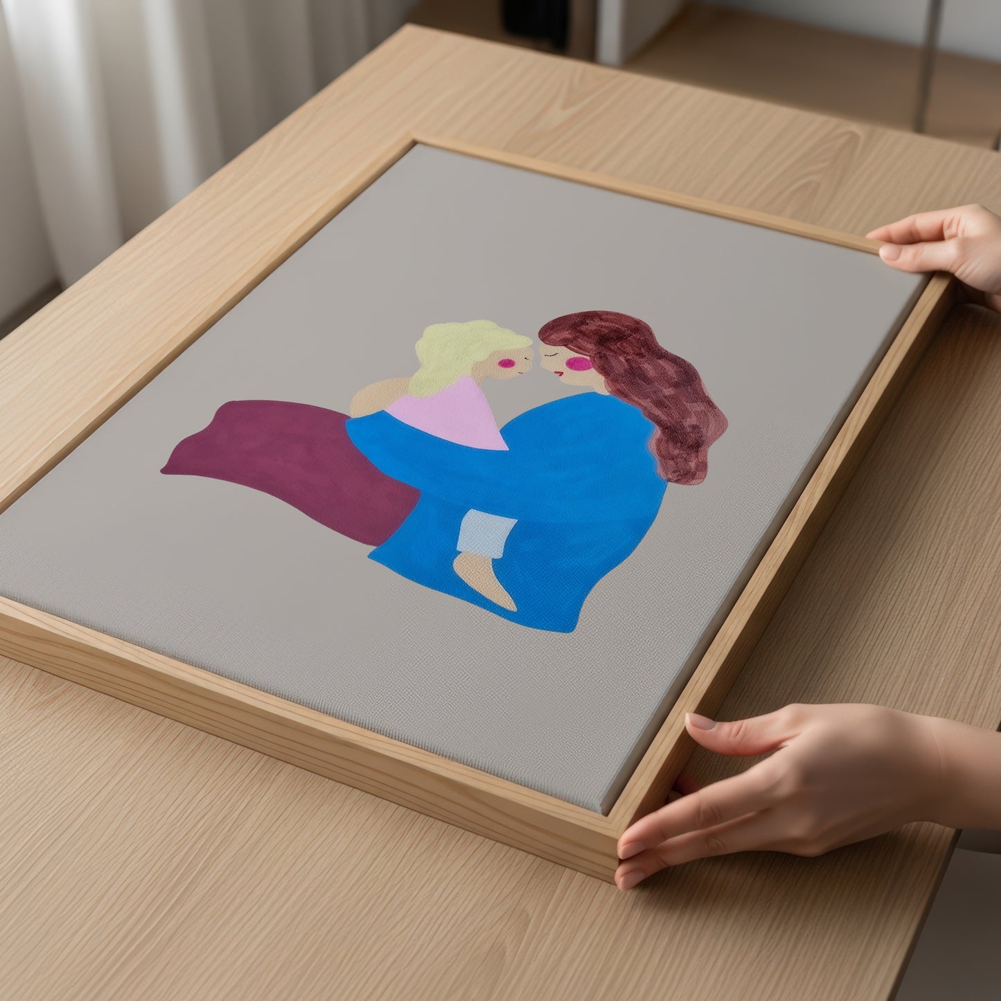 A Mother's Love Grey Vertical - Canvas Print