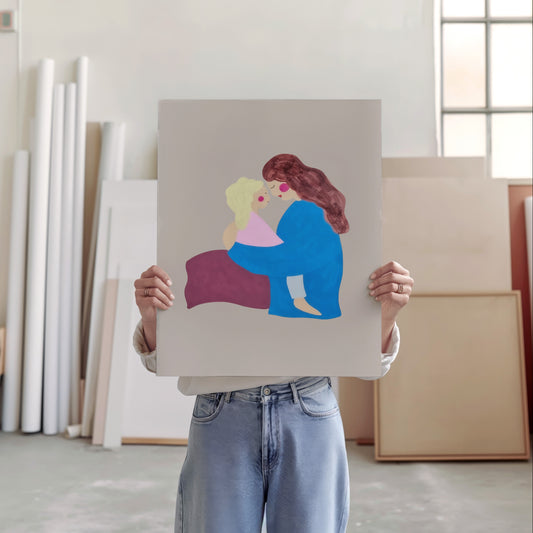 A Mother's Love Grey Vertical - Canvas Print