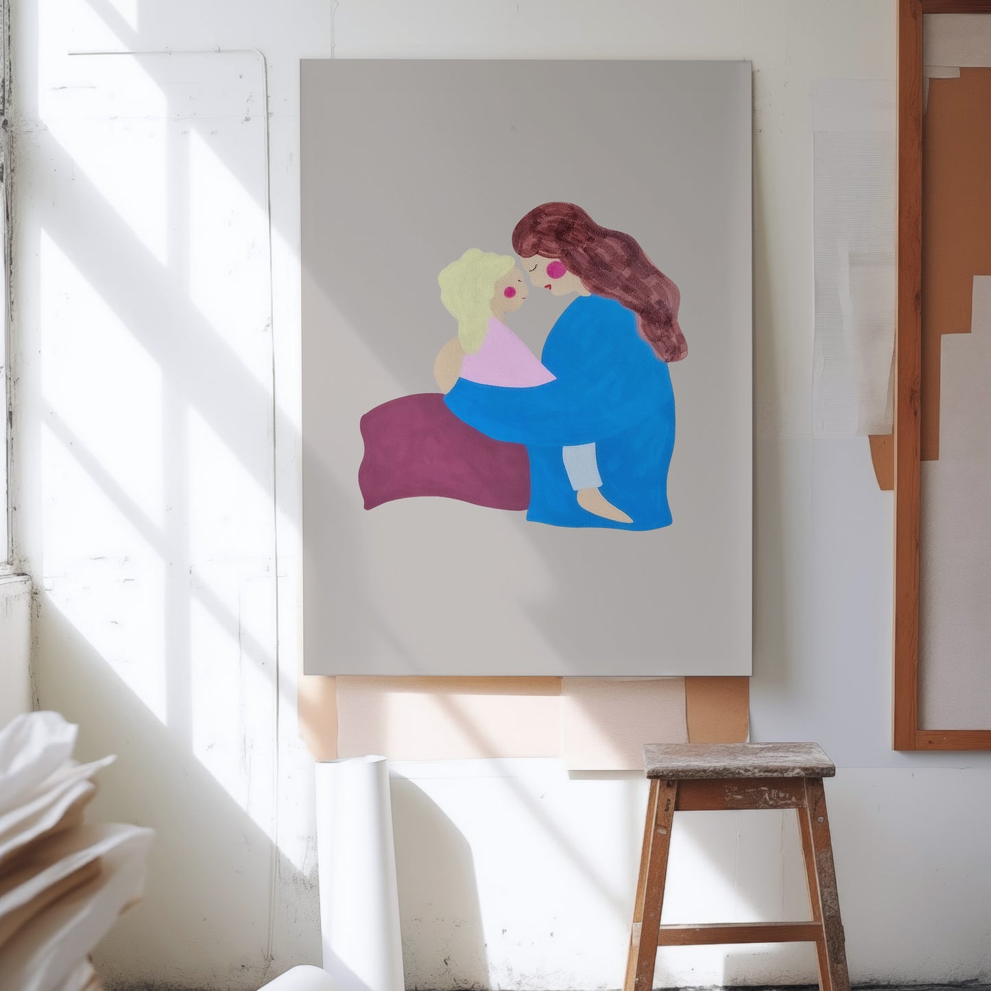 A Mother's Love Grey Vertical - Canvas Print