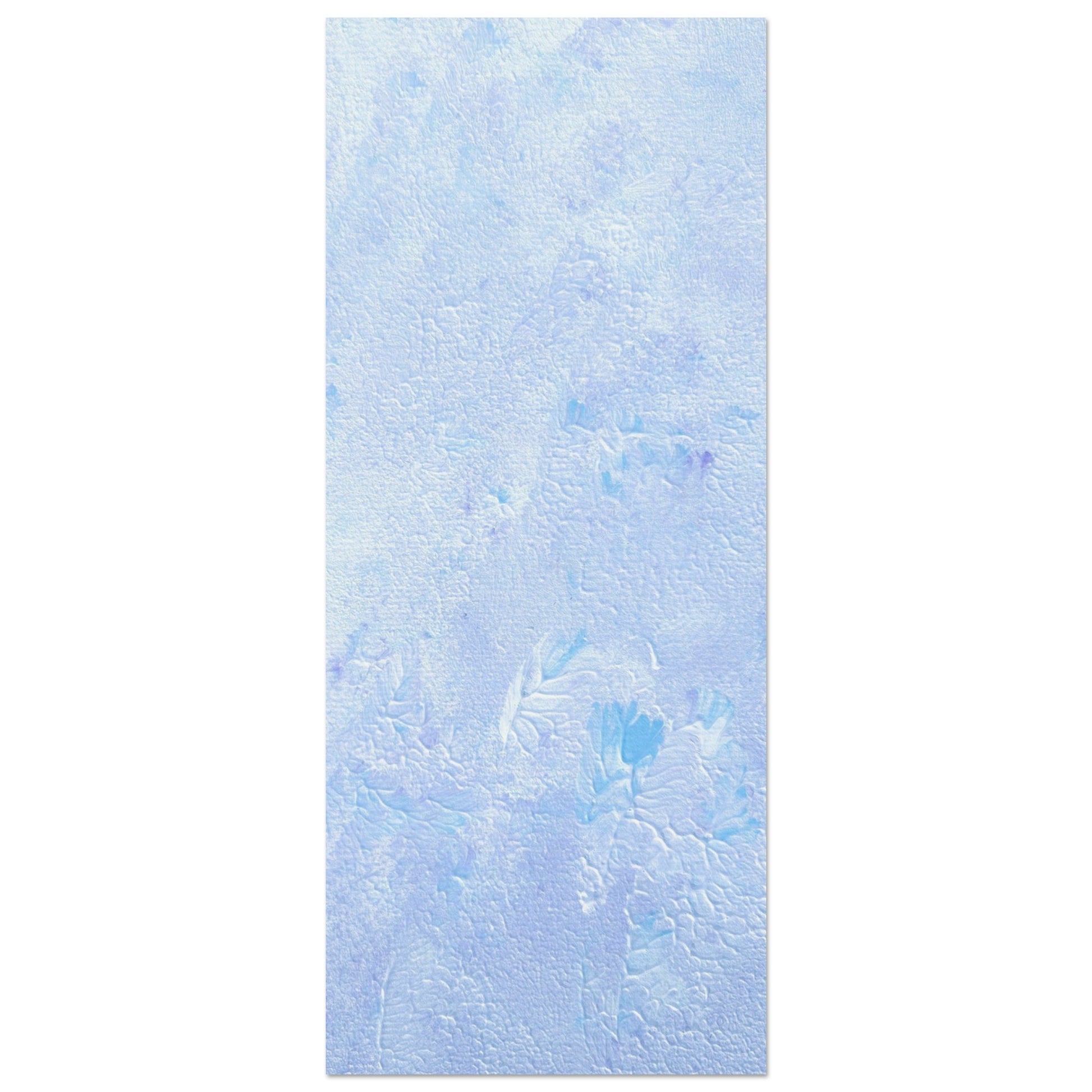 Pastel blue, Feel good one-of-a-kind colorful abstract art poster created from an original painting by up-and-coming scandinavian artist Jeanette Haga as decor hanging vertically on a white wall
