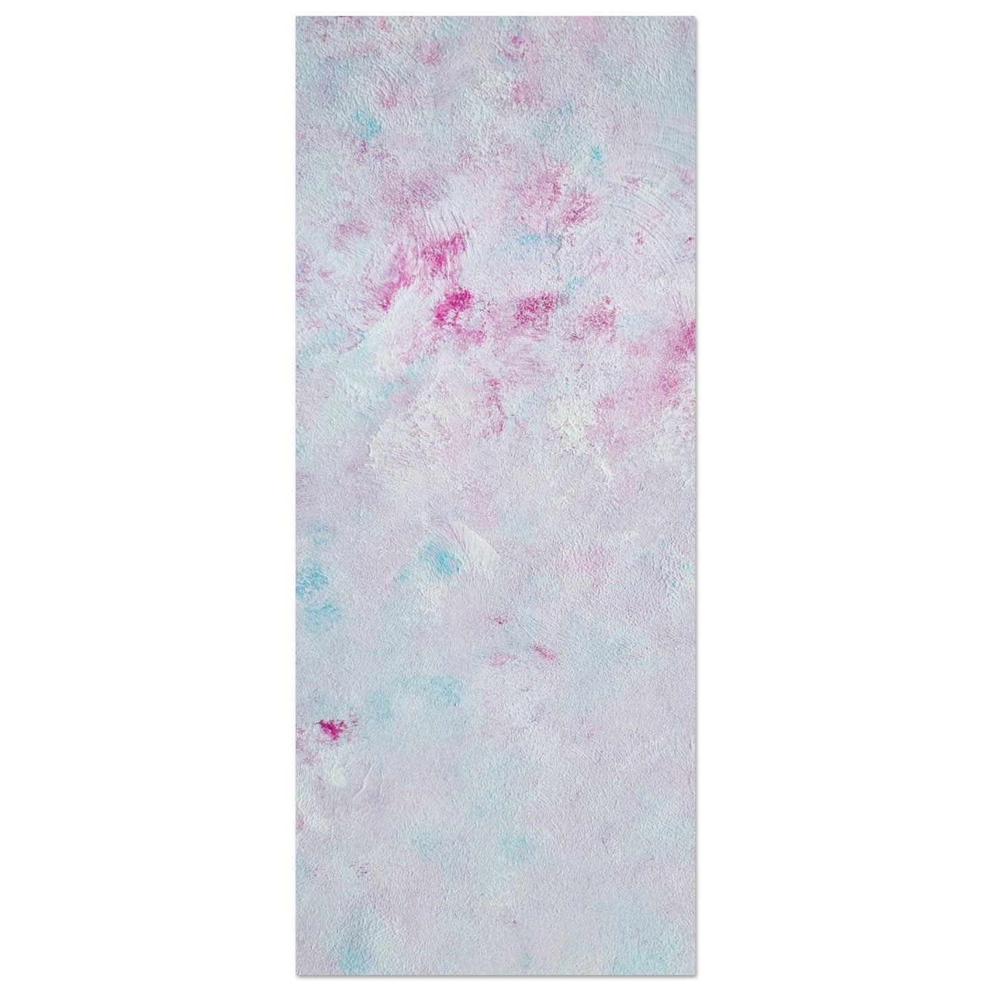 Pastel blue, Feel good one-of-a-kind colorful abstract art poster created from an original painting by up-and-coming scandinavian artist Jeanette Haga as decor against a white wall