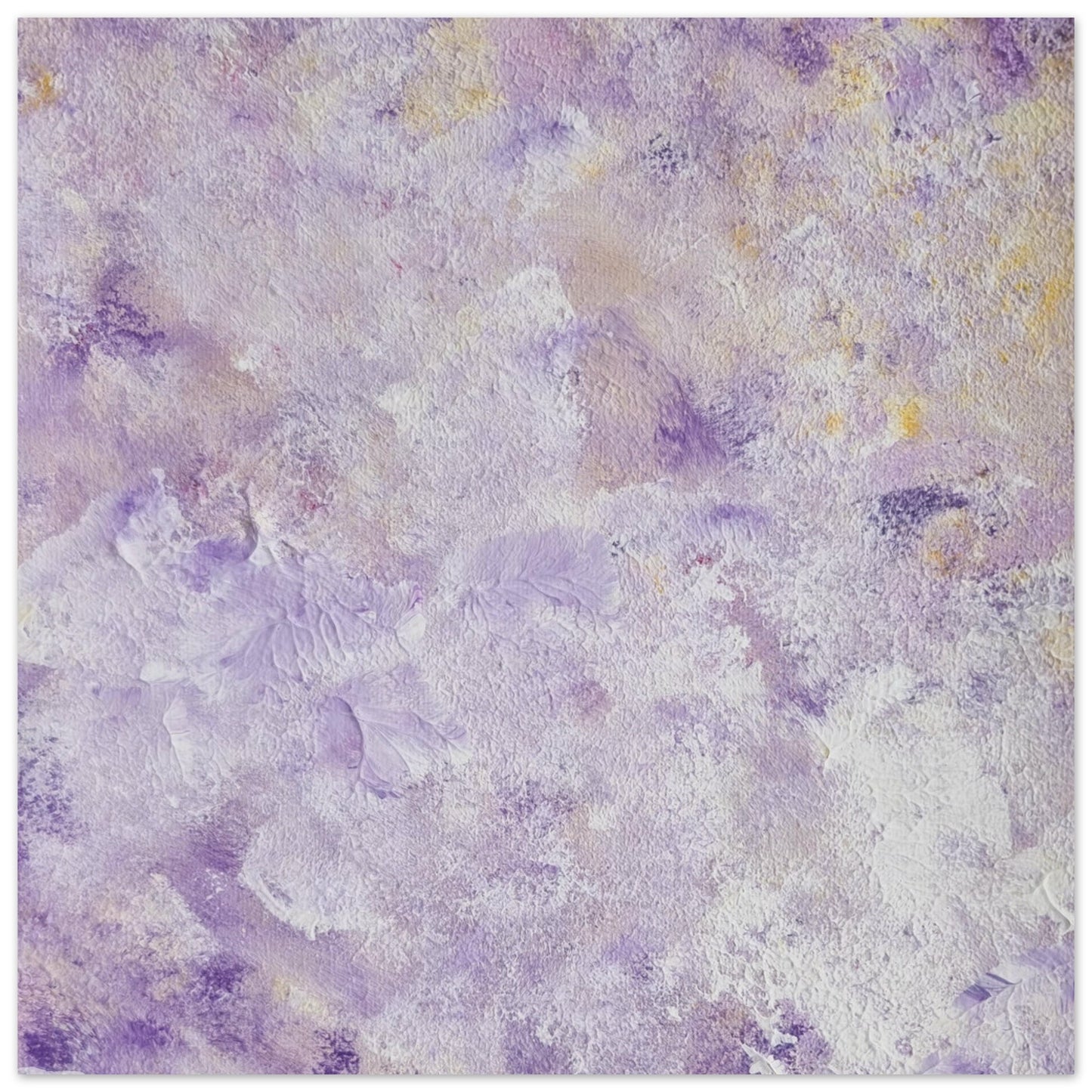 Purple, Feel good one of one-of-a-kind colorful art poster based on original abstract art created by up-and-coming artist Scandinavian Jeanette Haga as decor for modern home on a white wall