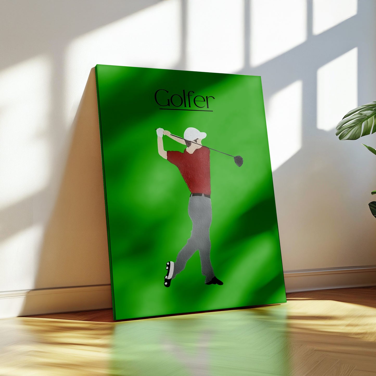 Green Golfer - Canvas Print