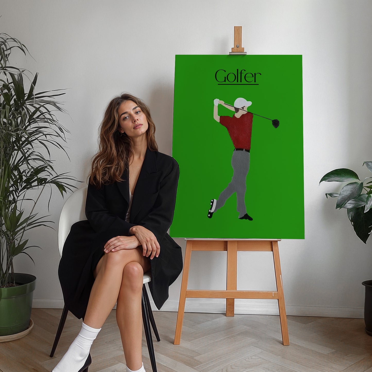 Green Golfer - Canvas Print