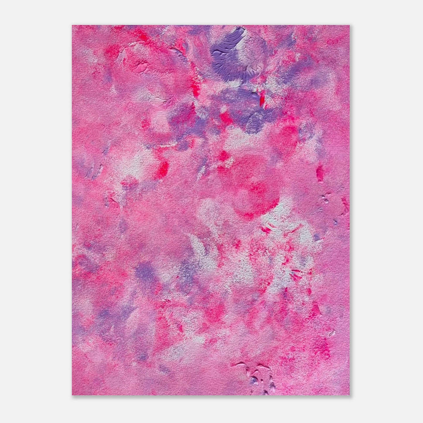 pink and purple, Feel good one of one-of-a-kind colorful abstract art poster created from an original painting by up-and-coming scandinavian artist Jeanette Haga as decor in a modern home