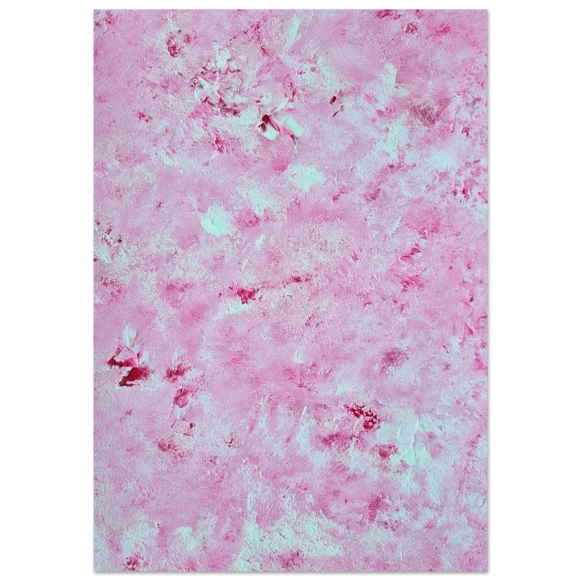 Red and white, Feel good one of one-of-a-kind colorful abstract art poster created from an original painting by up-and-coming scandinavian artist Jeanette Haga as decor in a modern home
