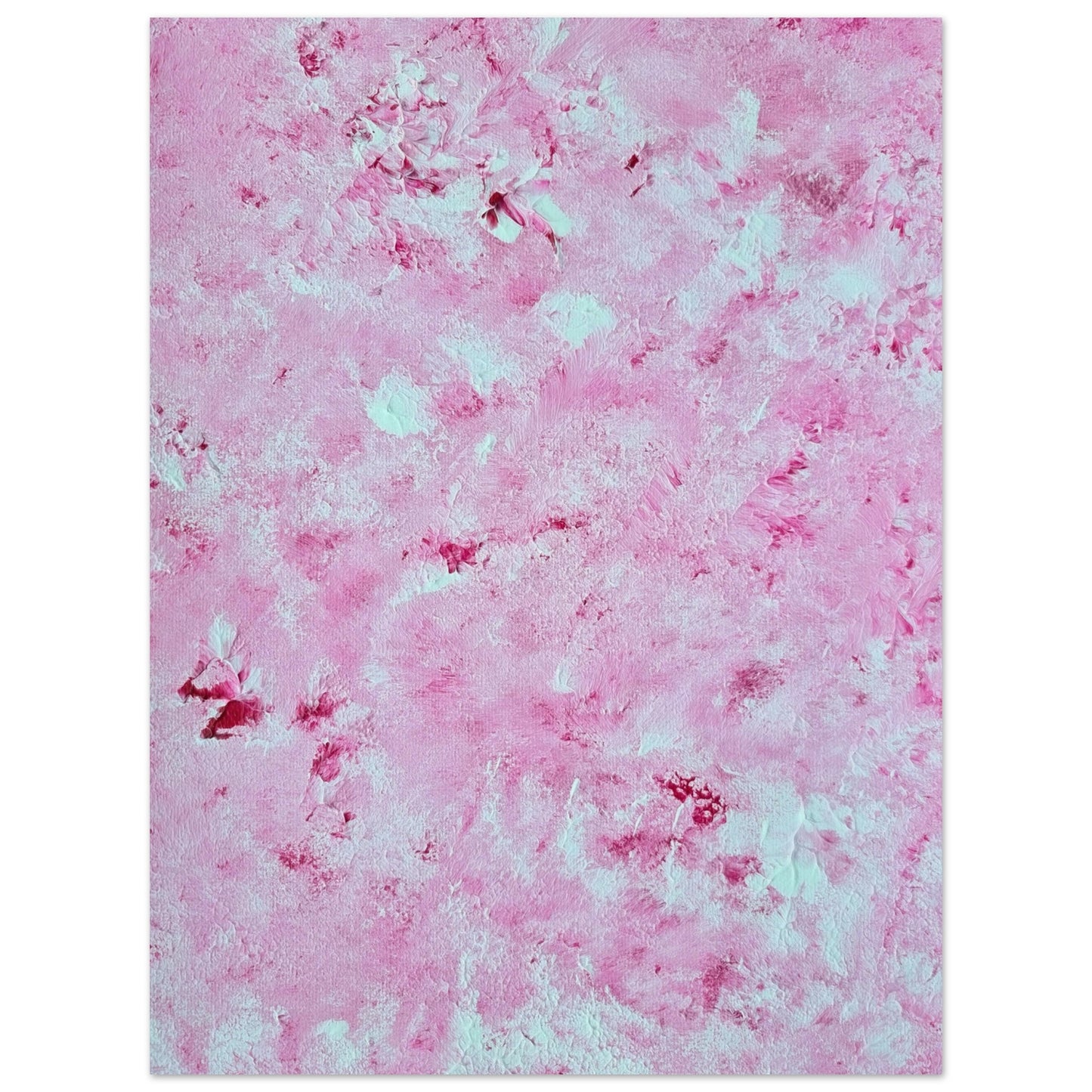 Red and white, Feel good one of one-of-a-kind colorful abstract art poster created from an original painting by up-and-coming scandinavian artist Jeanette Haga as decor in a modern home