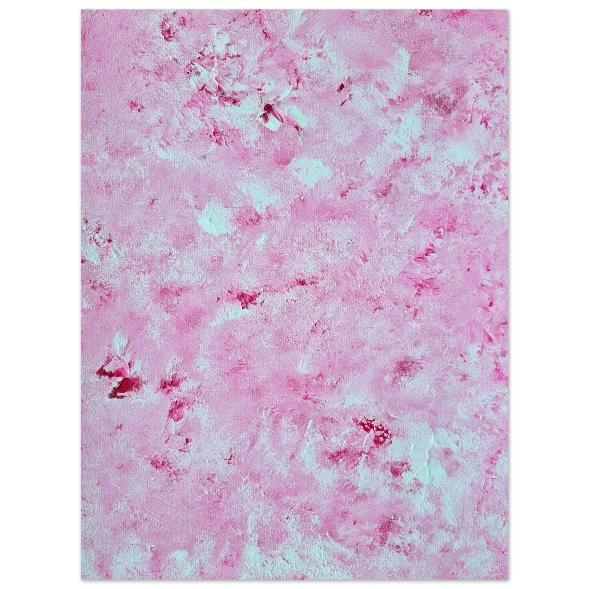 Red and white, Feel good one of one-of-a-kind colorful abstract art poster created from an original painting by up-and-coming scandinavian artist Jeanette Haga as decor in a modern home