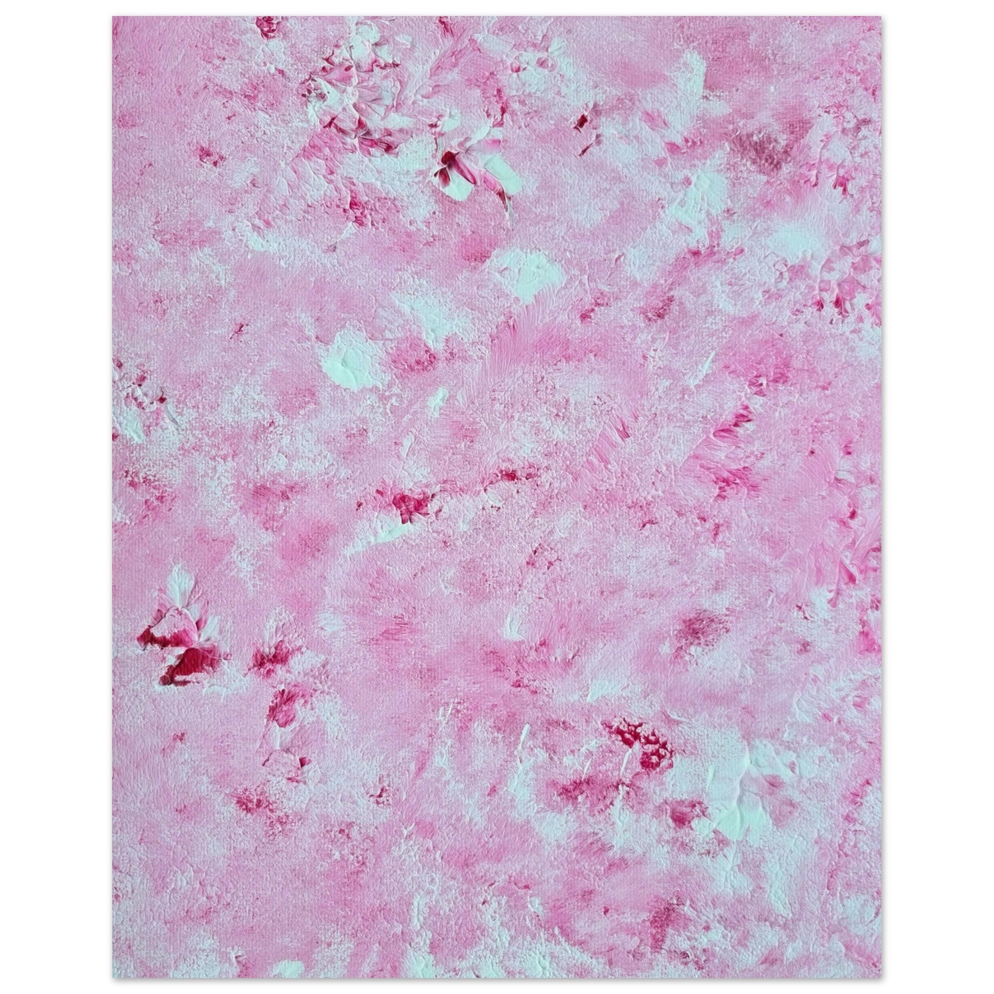 Red and white, Feel good one of one-of-a-kind colorful abstract art poster created from an original painting by up-and-coming scandinavian artist Jeanette Haga as decor in a modern home